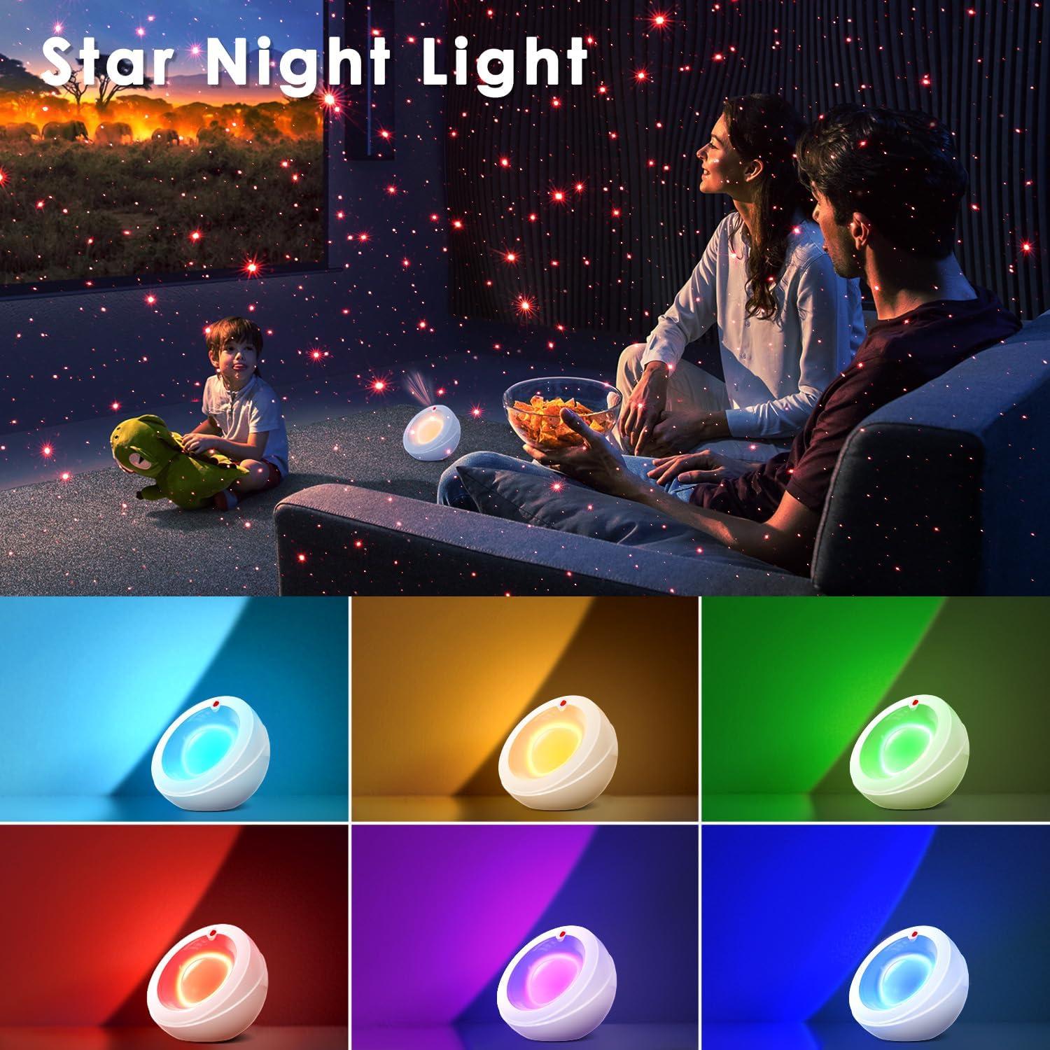 Lámpara de Mesa Nocturna HSP HS02 - Luz Estrella 7 Colores