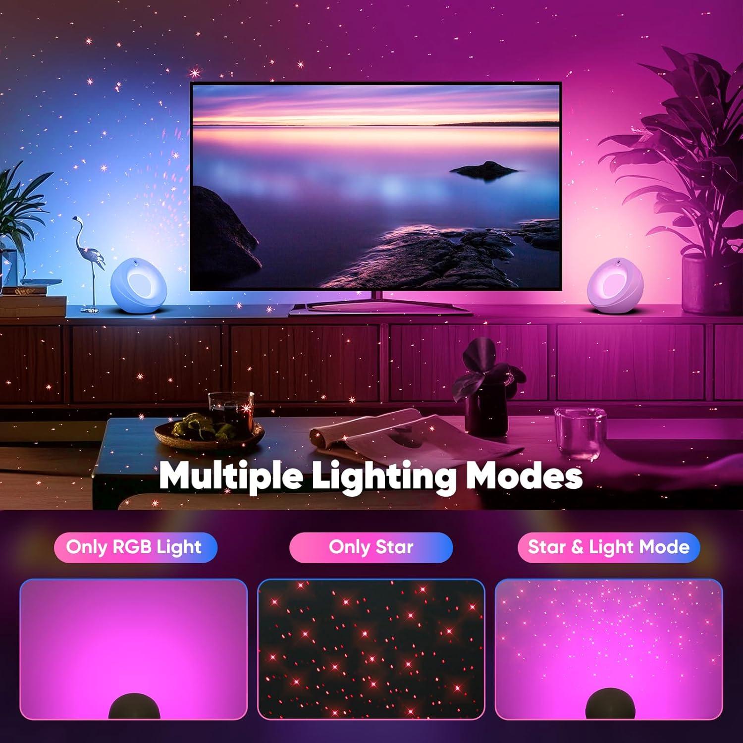 Lámpara de Mesa Nocturna HSP HS02 - Luz Estrella 7 Colores