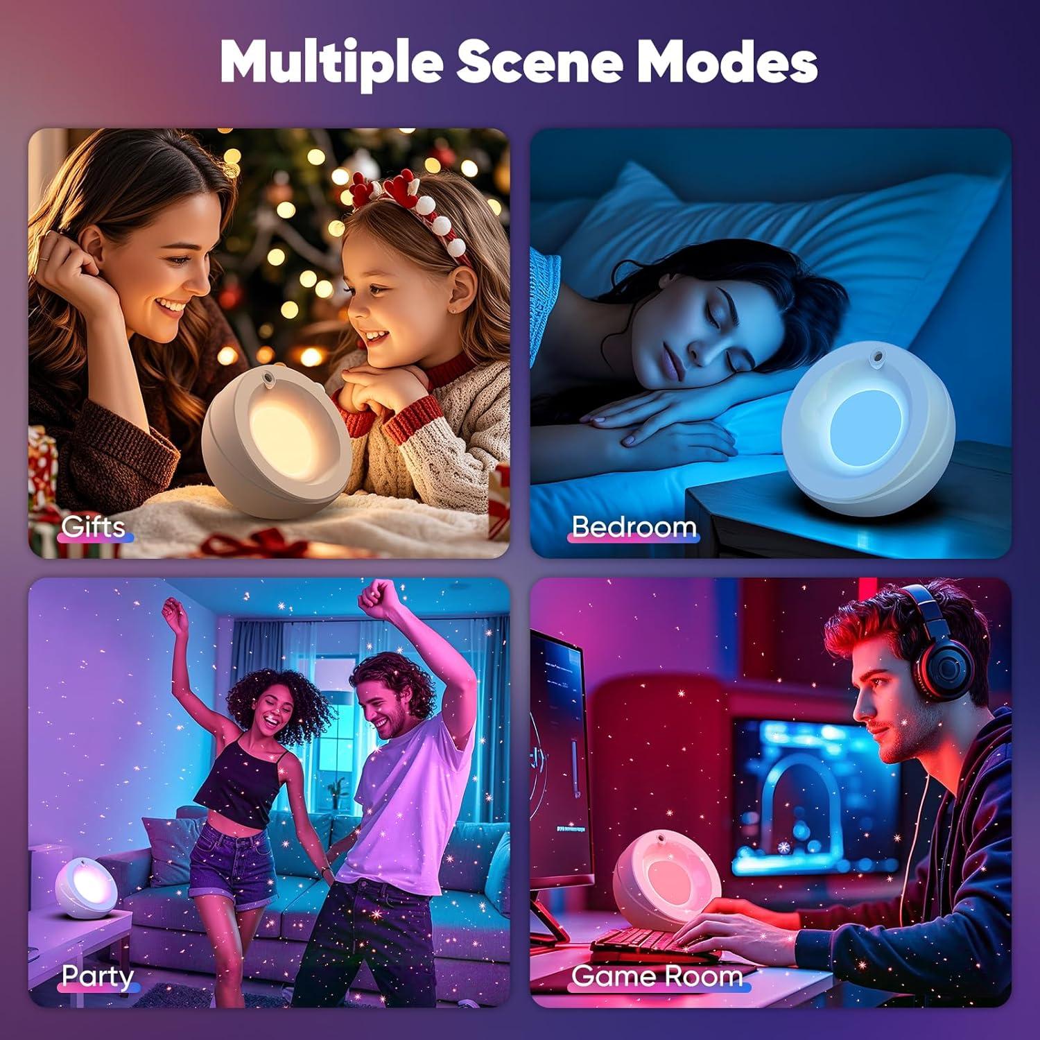 Lámpara de Mesa Nocturna HSP HS02 - Luz Estrella 7 Colores