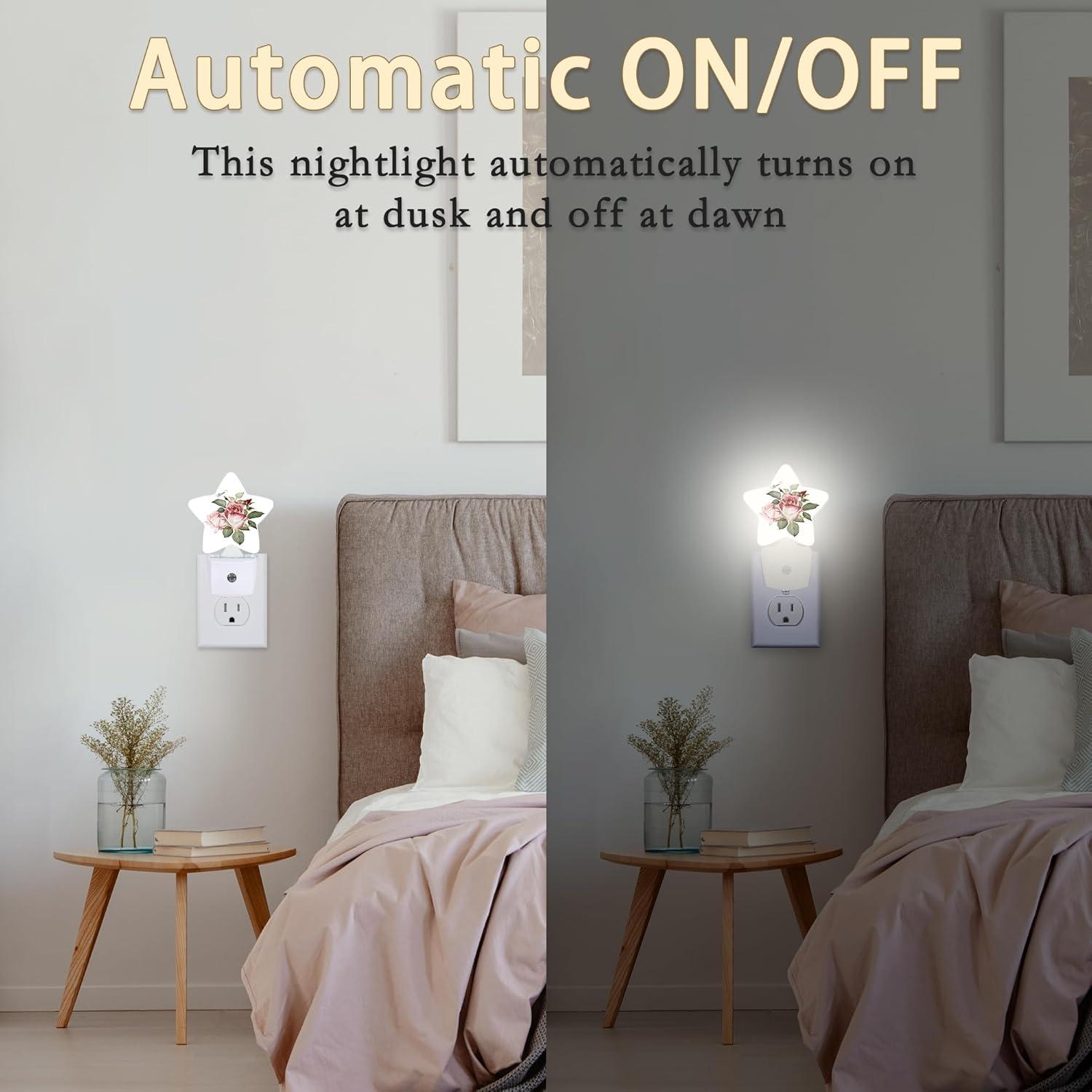 Luz Nocturna Enchufable Rosa Floral Losthll con Sensor 0.5W