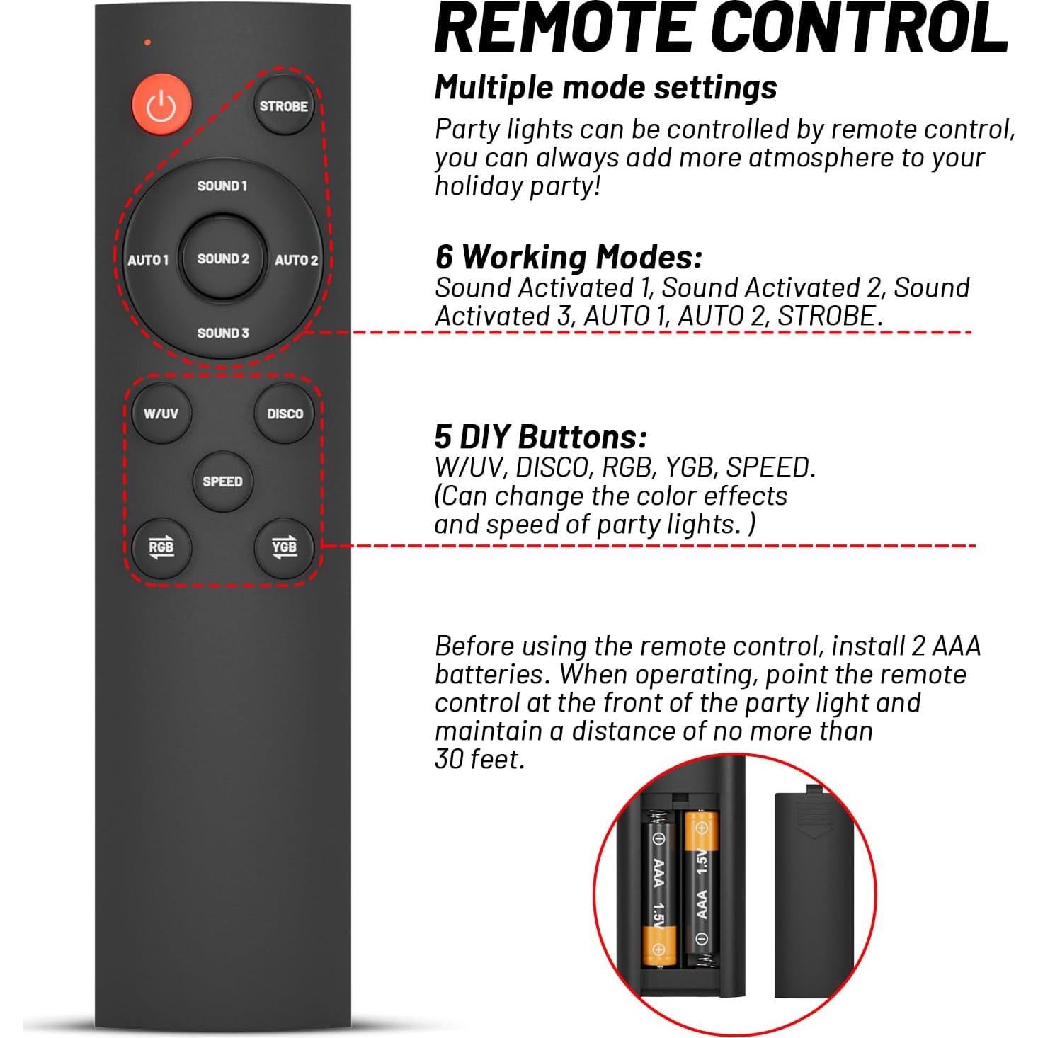 Luz de Fiesta LED Proyector RGB UV Shenzhen L-12S 16.5cm