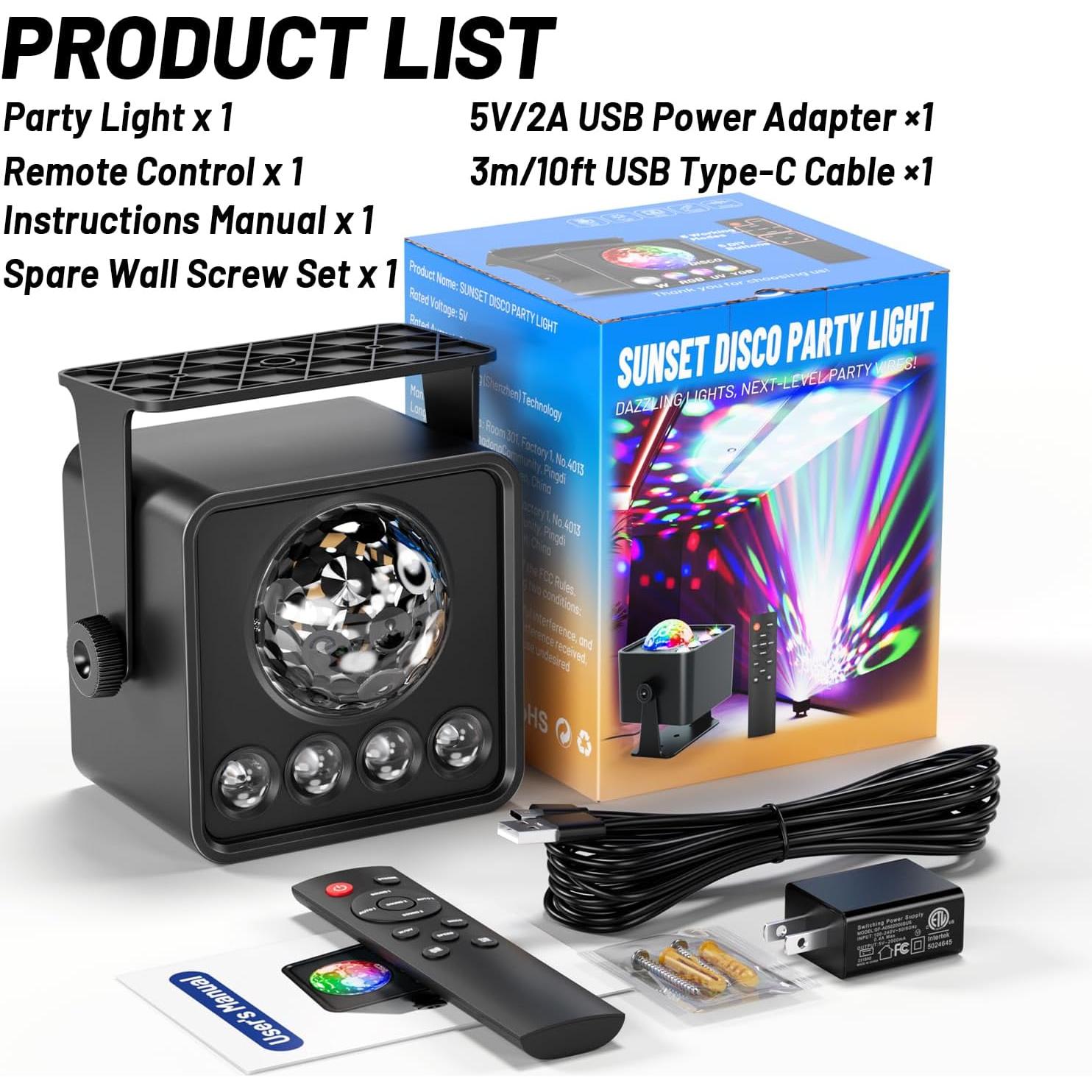 Luz de Fiesta LED Proyector RGB UV Shenzhen L-12S 16.5cm