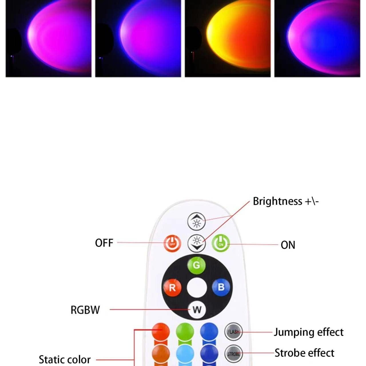 Lámpara de Proyección de Atardecer LED RGB 10W con Control Remoto
