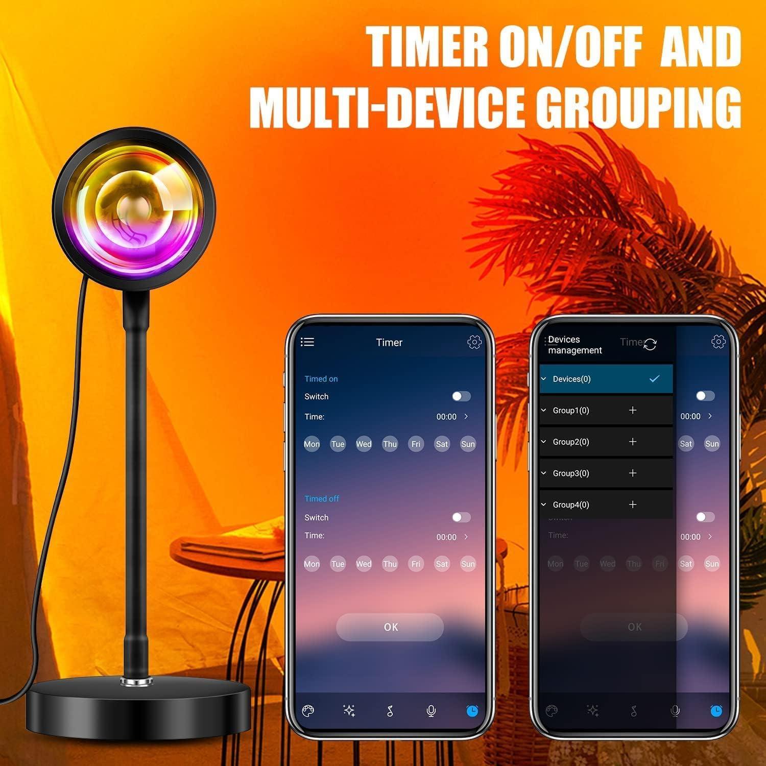 Lámpara de Proyección de Atardecer LED RGB 10W con Control Remoto