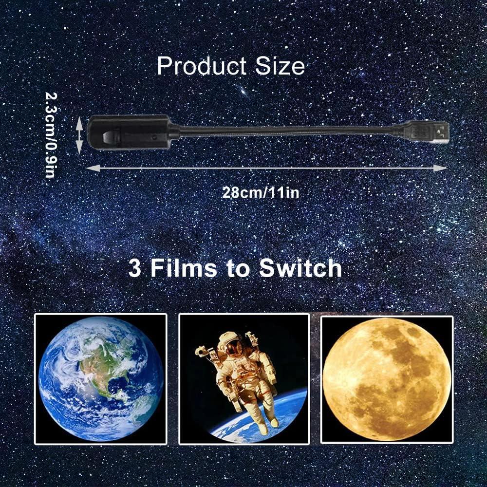Lámpara Proyector Luna Astronauta YOWOCAL USB 360° 15cm