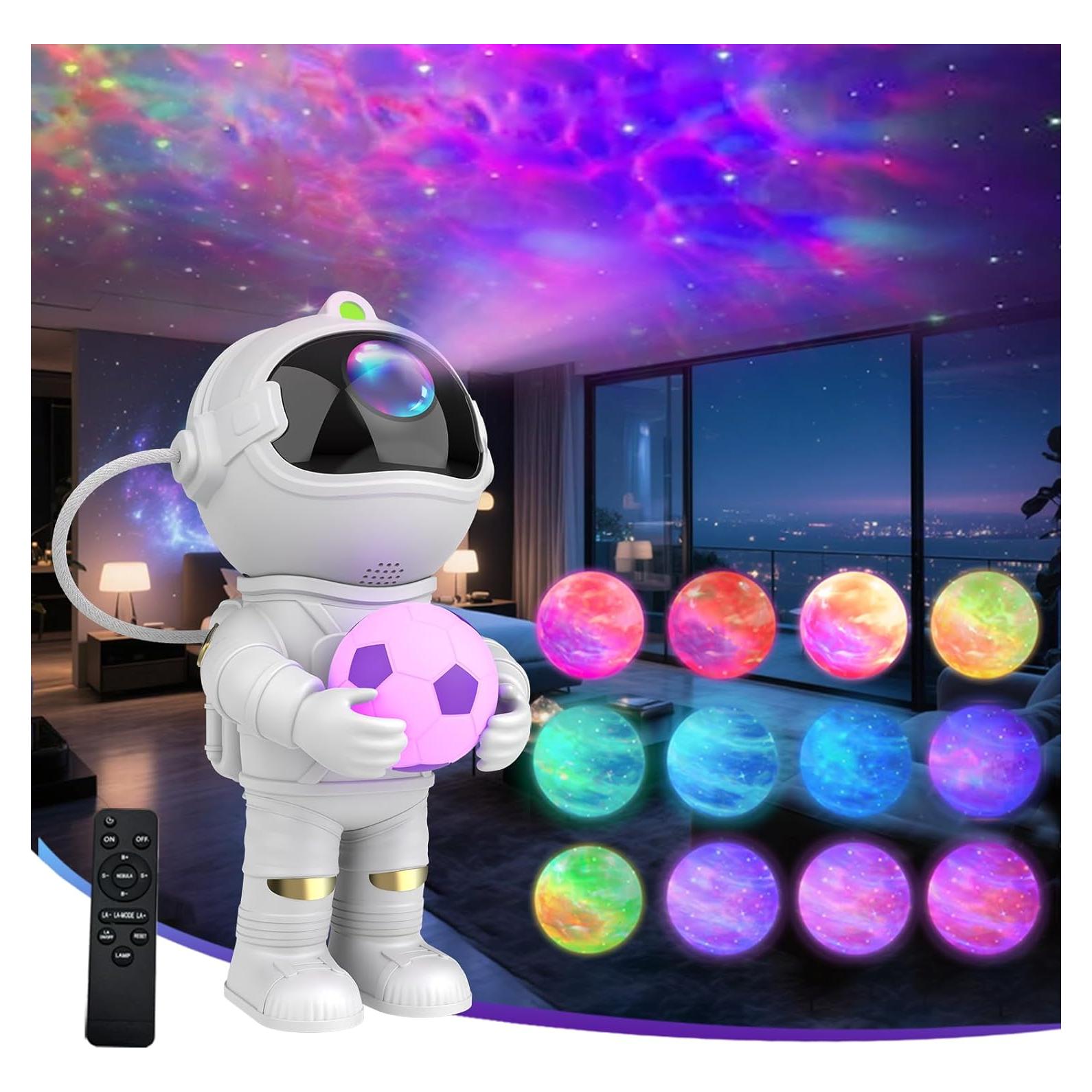 Proyector de Estrellas YLQ Astronauta con Control Remoto 19.6cm