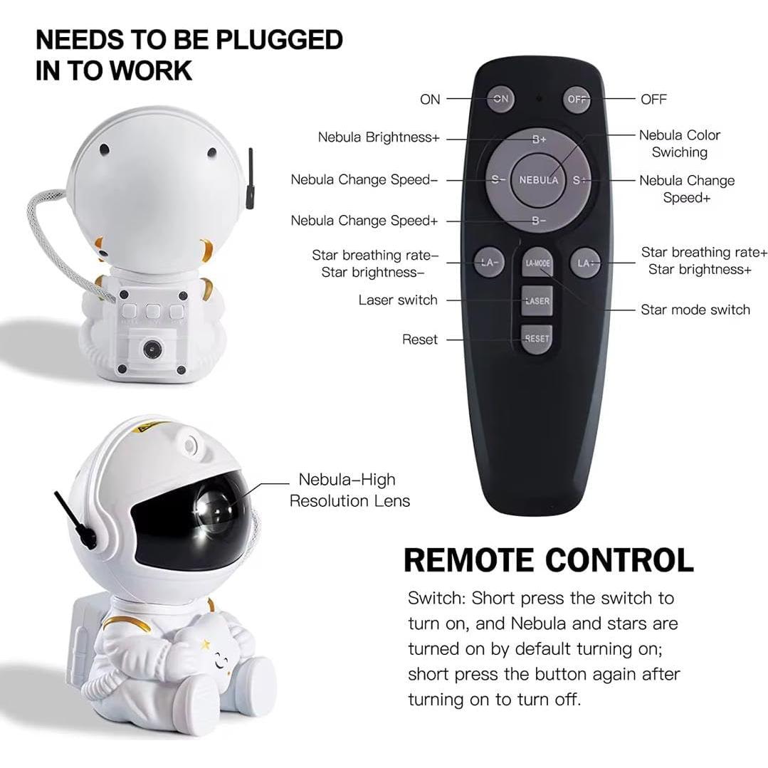 Proyector Galáctico Astronauta - Luz Nocturna 8 Colores