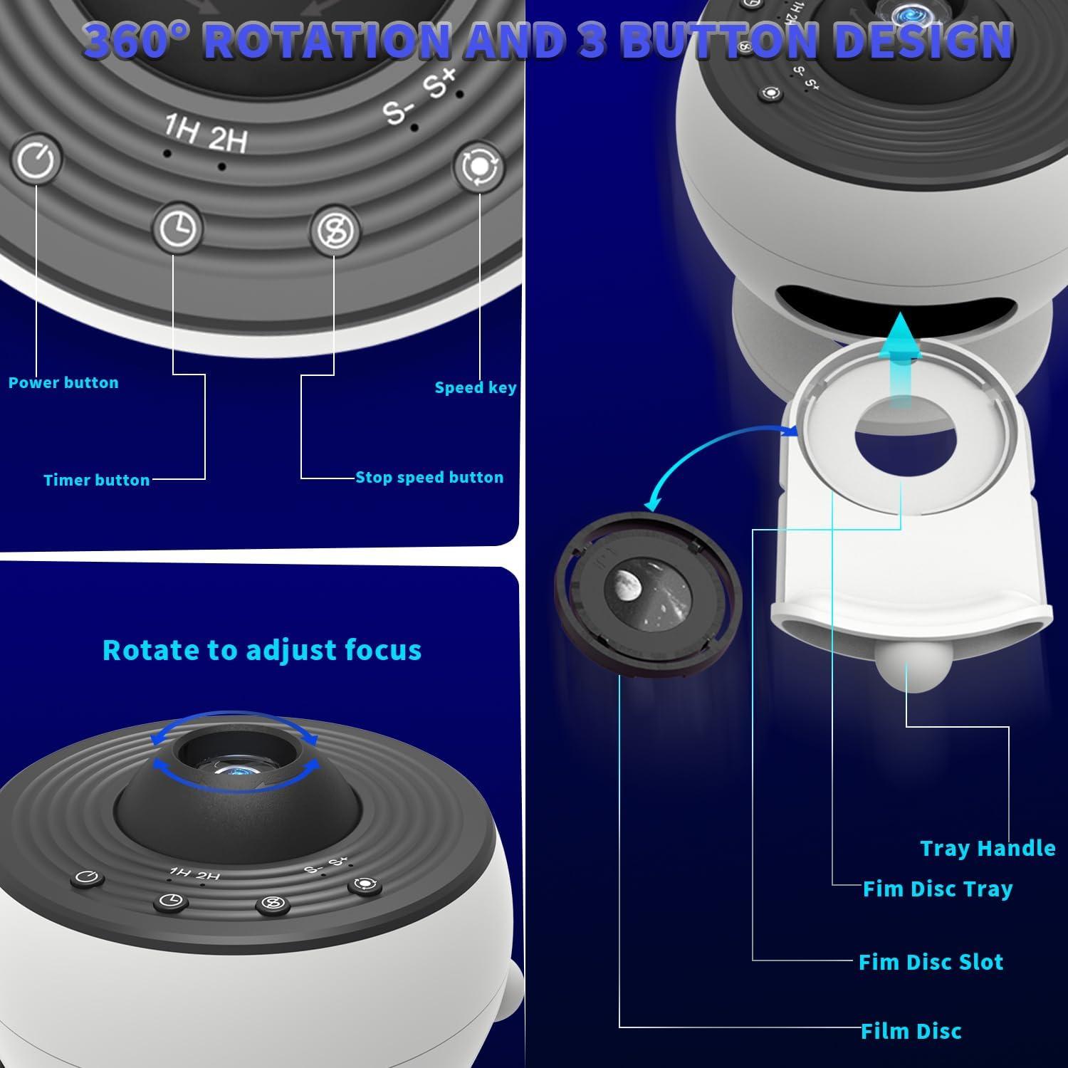 Proyector de Luz Estelar Galaxy LED 13 en 1 para Dormitorio