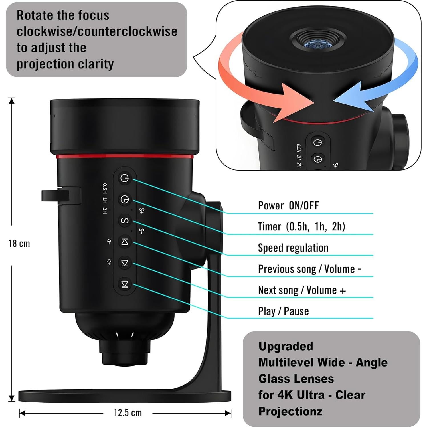 Proyector Galáctico YESUBELU YE2025HD con 10 Discos y Sonidos