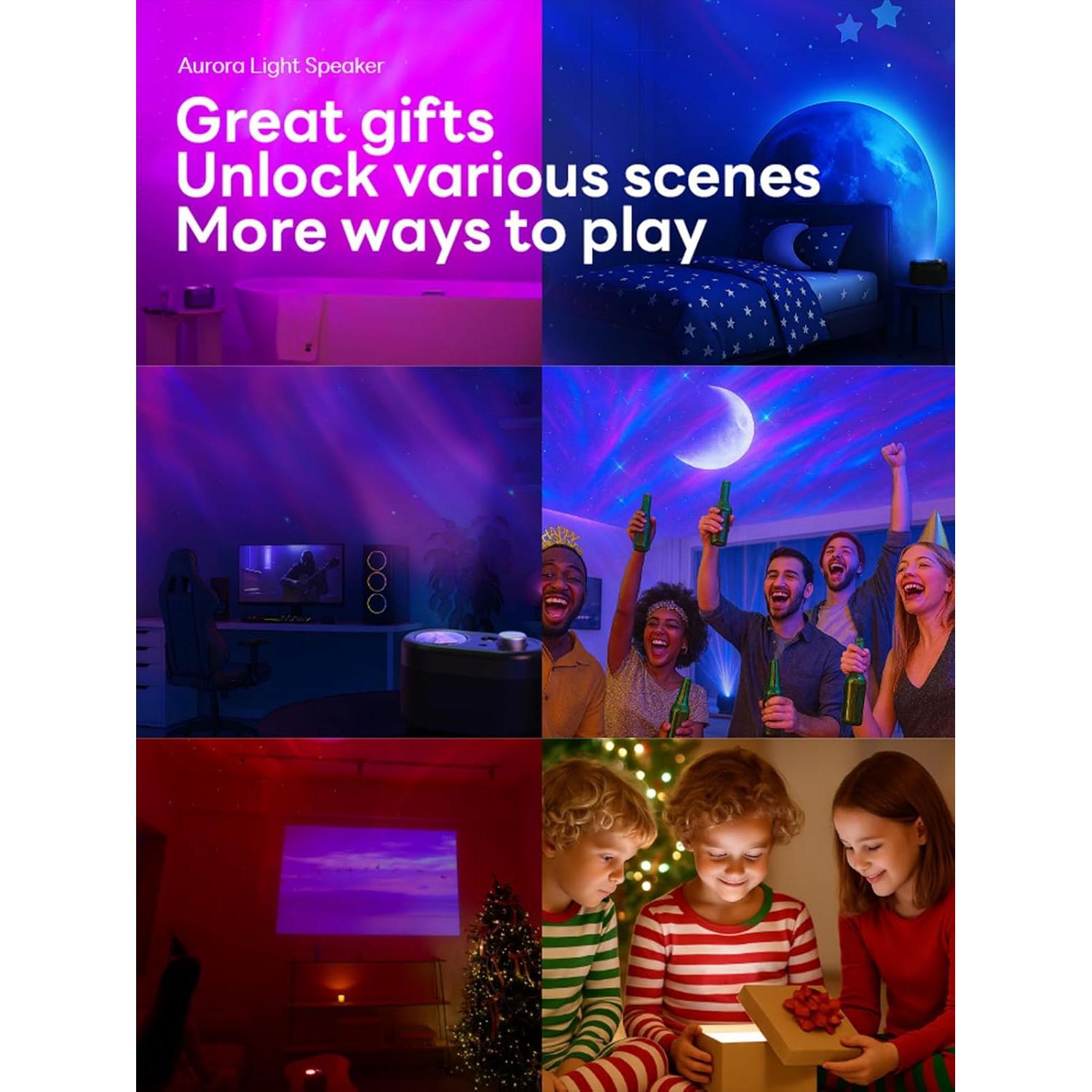 Proyector de Auroras Boreales DARKMOUNT F01 con Bluetooth y Luz LED