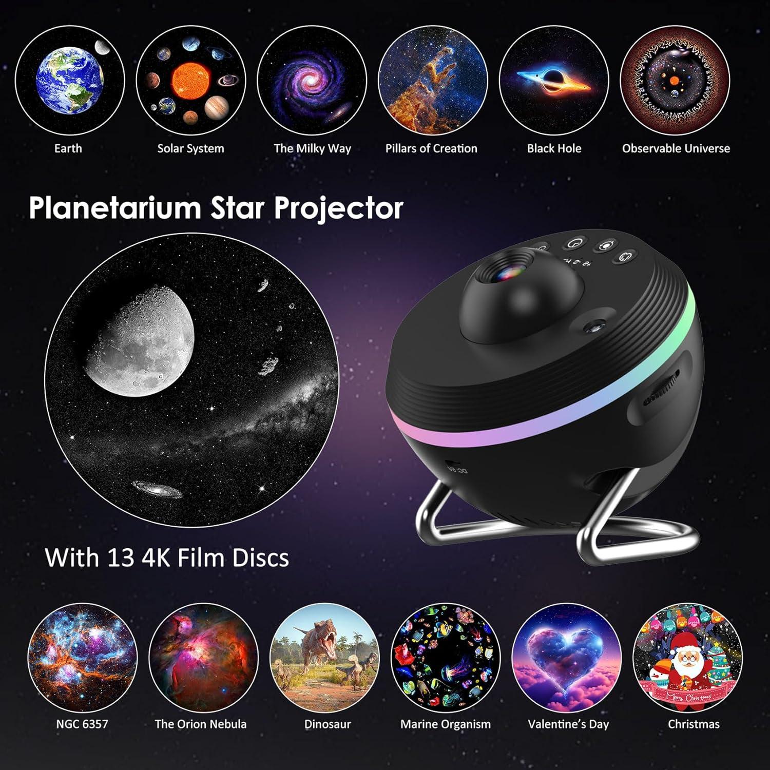 Proyector Planetario LED Galaxy 13 en 1 para Dormitorio
