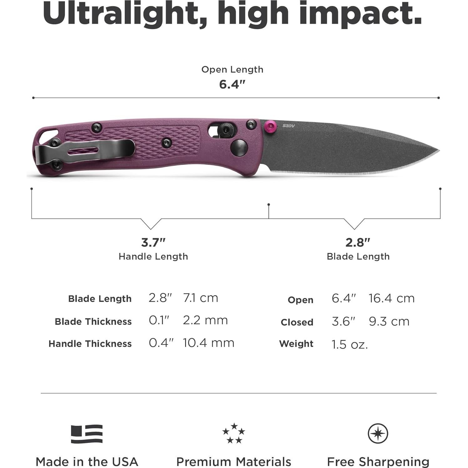 Cuchillo Plegable Benchmade Mini Bugout 533GY-09 Grivory Verde