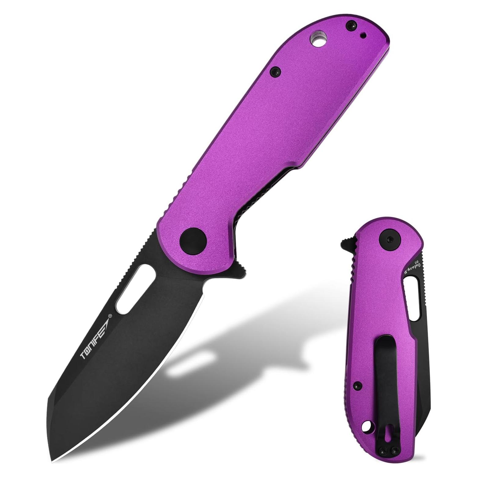 Cuchillo Plegable EDC TONIFE Mini Galaxy Hoja Acero D2 Púrpura