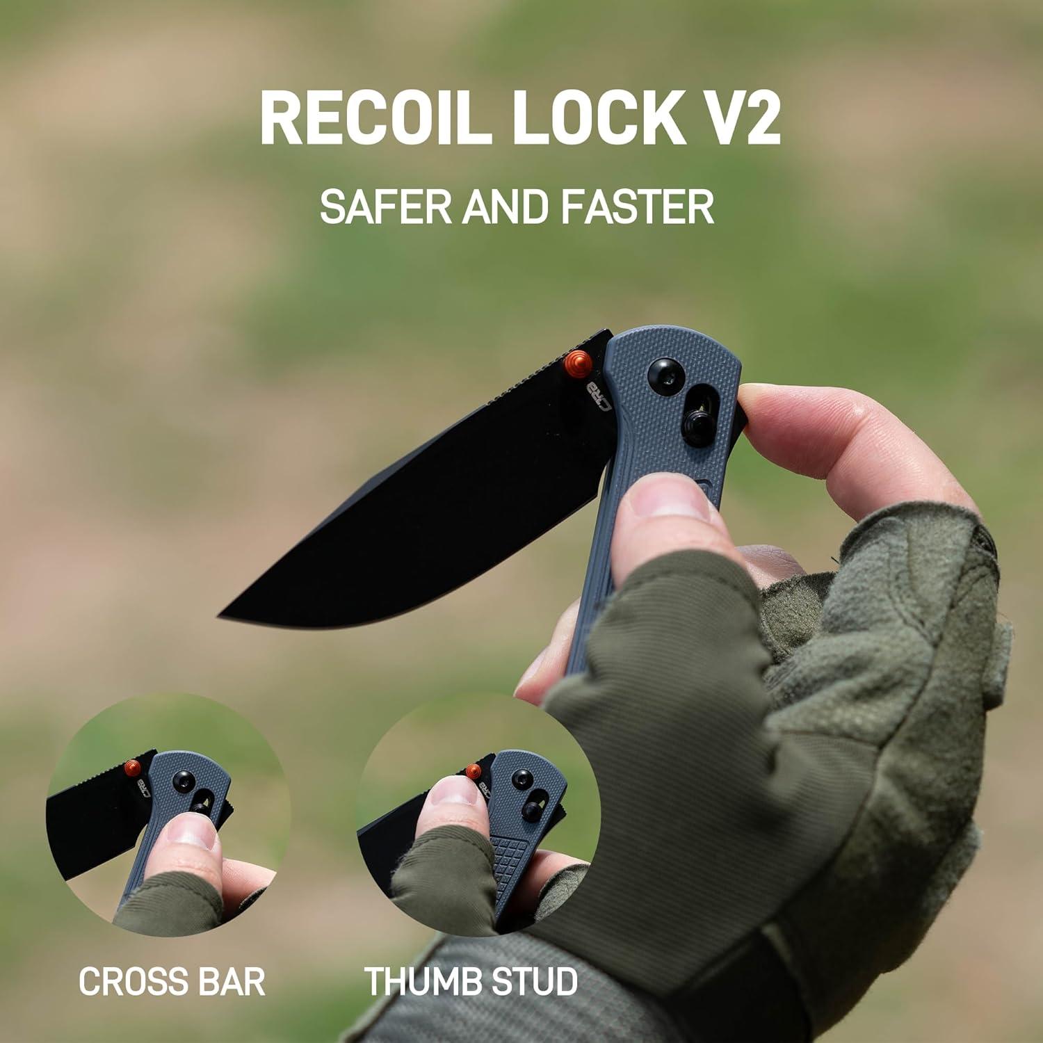 Cuchillo Plegable CJRB Bolt 3.25" Acero AR-RPM9 Mango G10 Azul