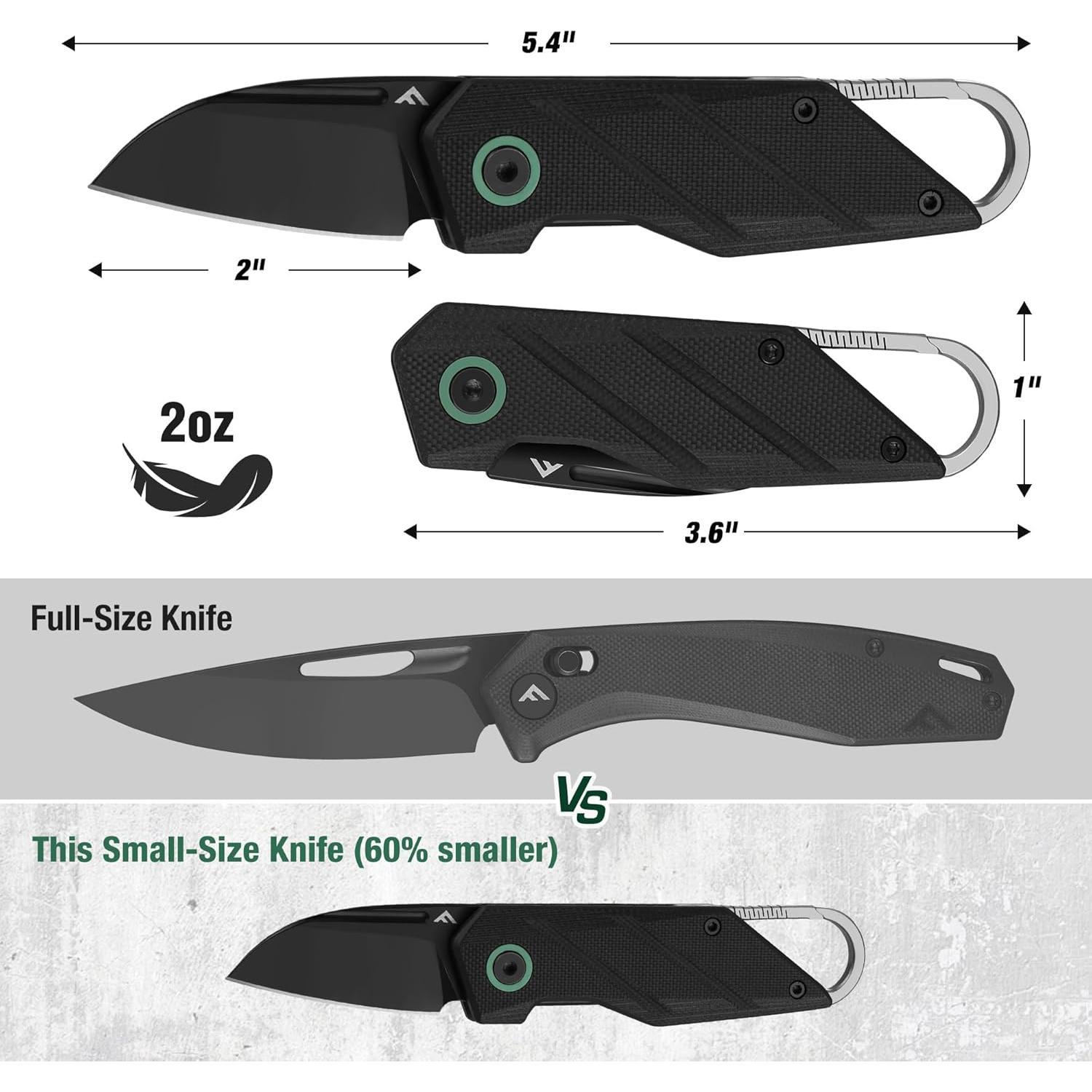 Cuchillo de bolsillo FLISSA D2 5.08 cm plegable con clip