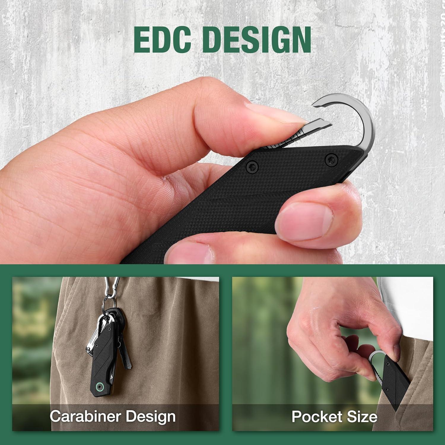 Cuchillo de bolsillo FLISSA D2 5.08 cm plegable con clip