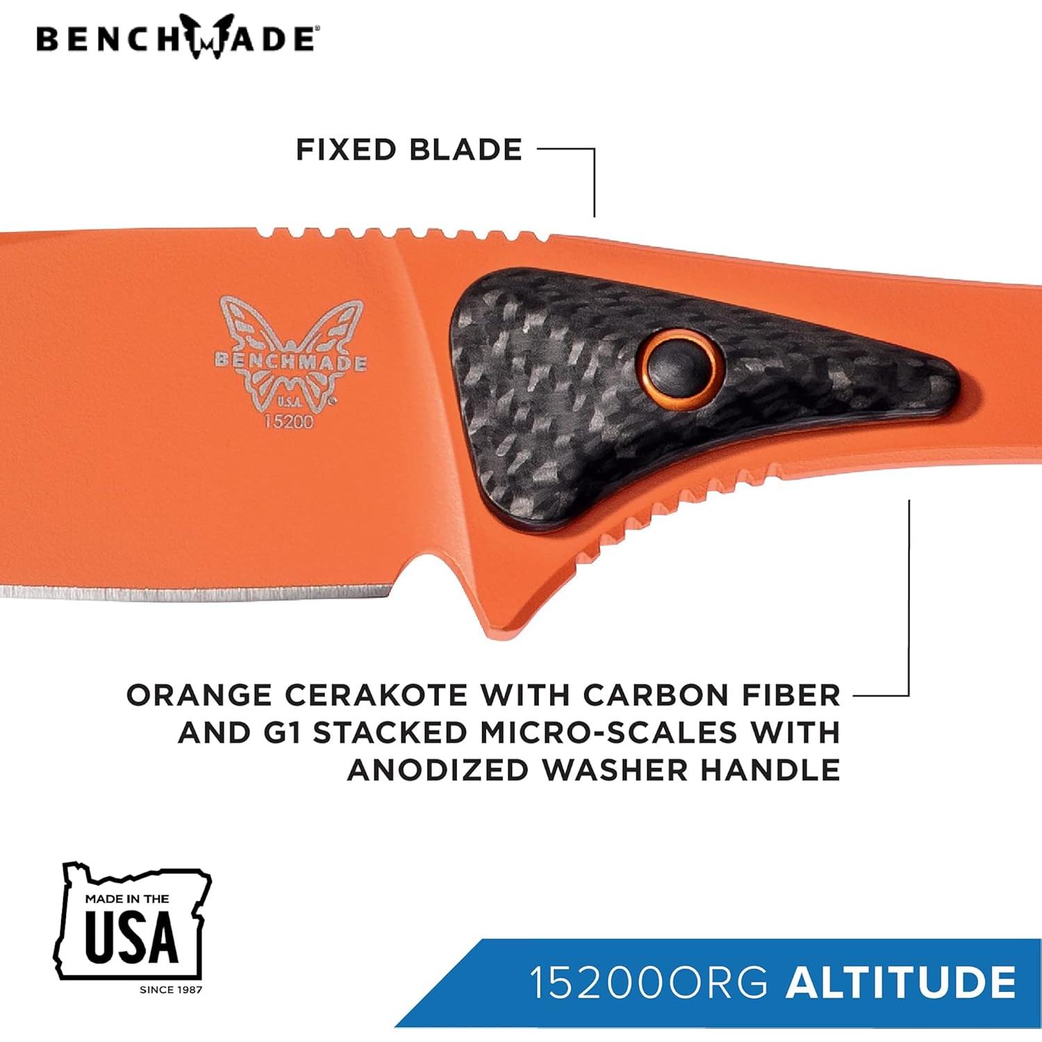 Cuchillo de Caza Benchmade Altitude 15200 Naranja 7.82 cm