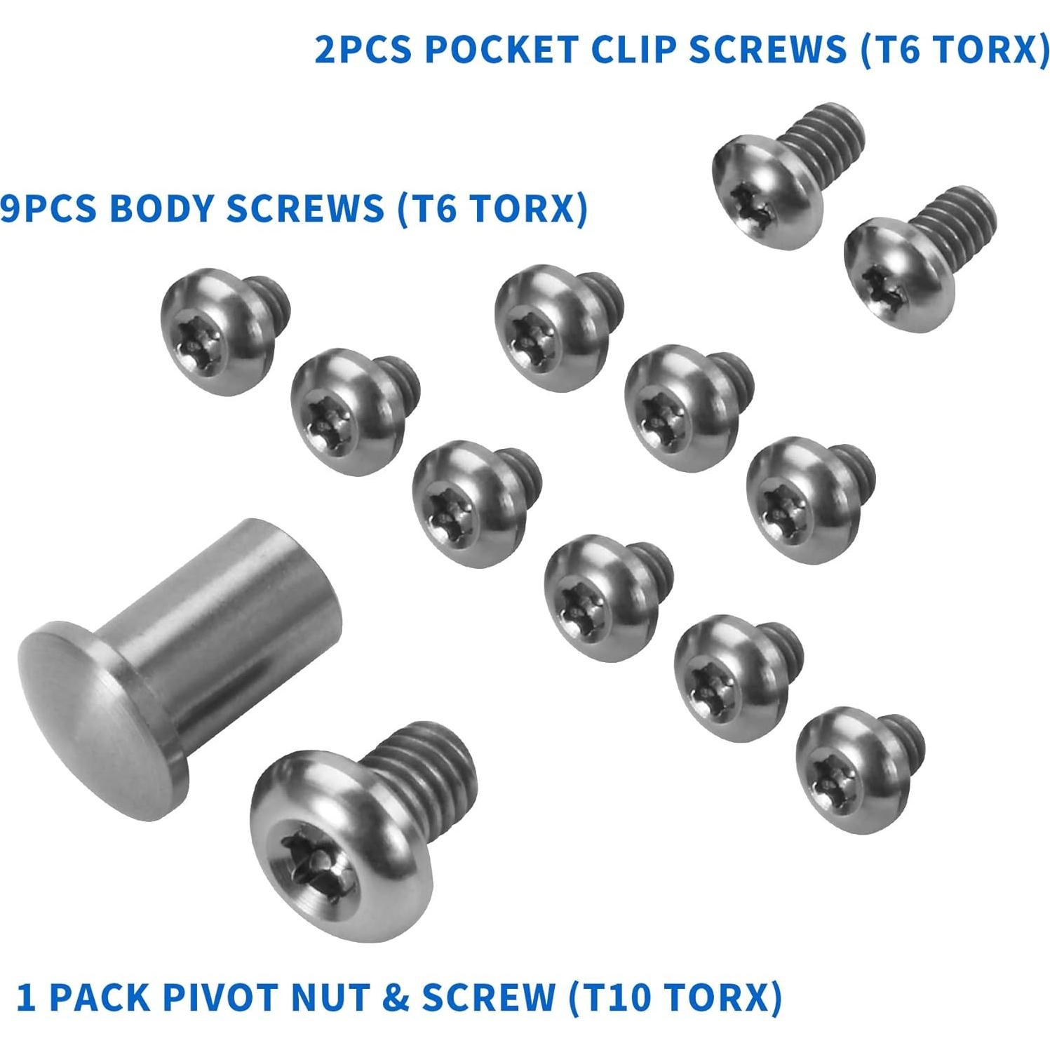 Kit de Tornillos y Ejes de Titanio Qtcial 13 Piezas para Cuchillos