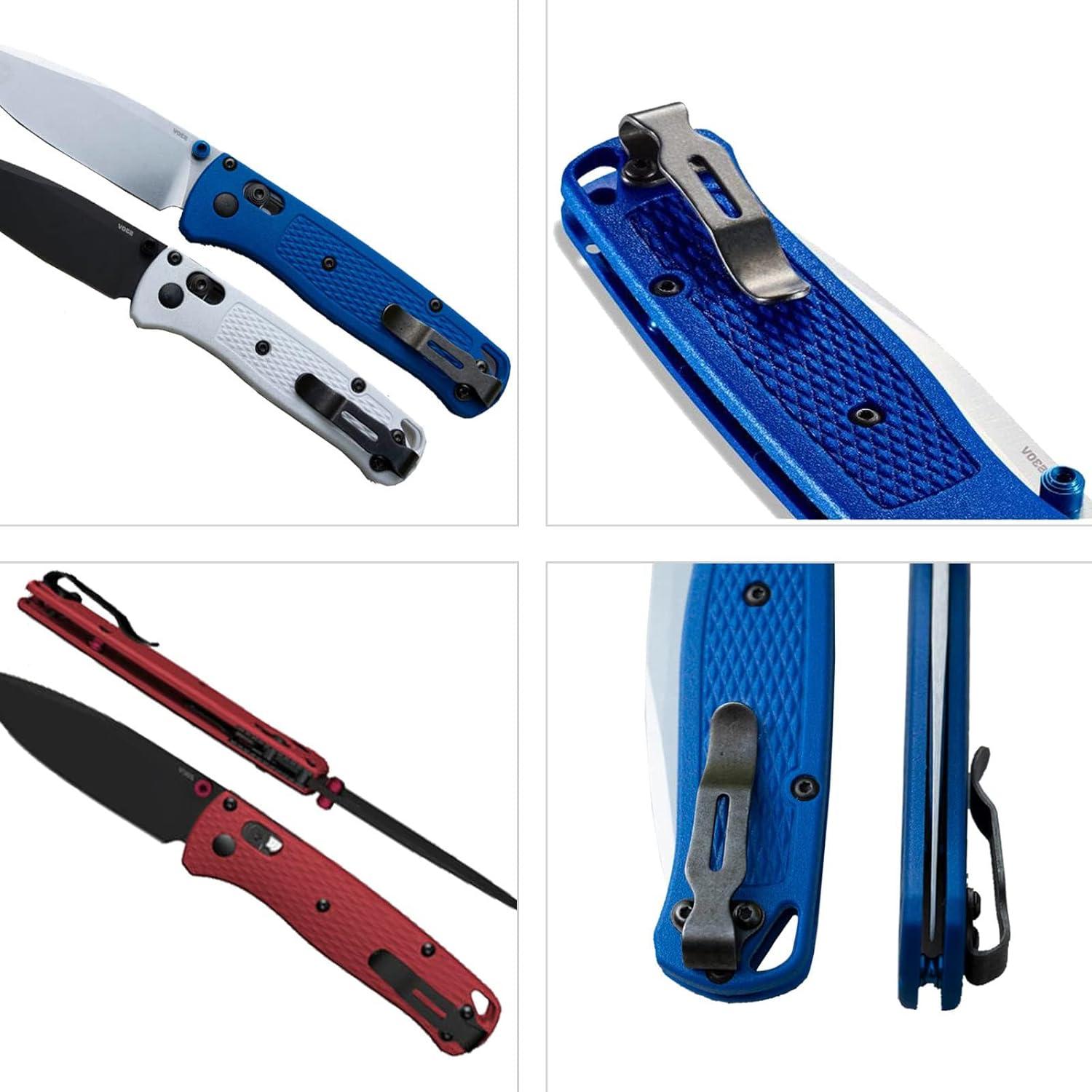 4 Clips de bolsillo de acero inoxidable hiSpkNix para Benchmade Bugout 535