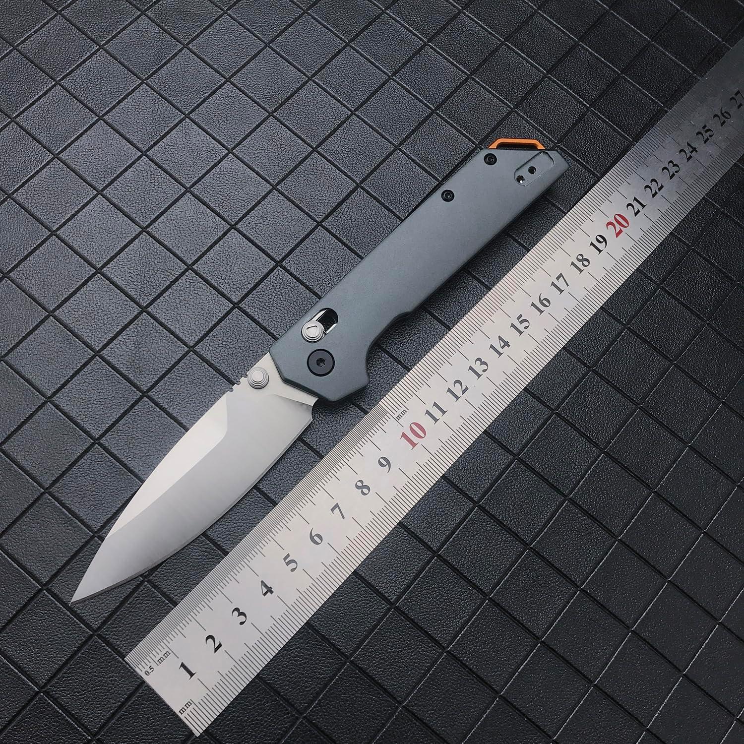 Cuchillo Plegable EDC HUAAO 20CM Acero 8Cr13Mov Aluminio Gris