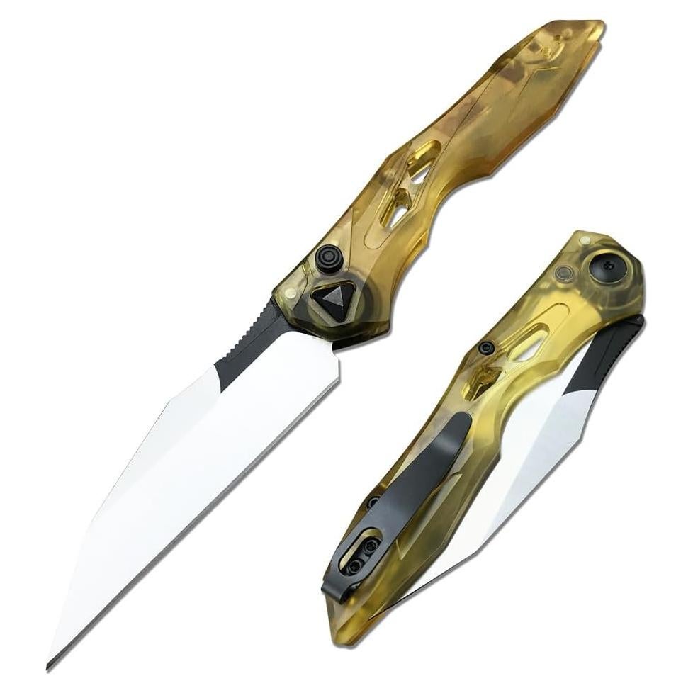 Cuchillo Plegable HUAAO D2 Reverse Tanto 20.3 cm Amarillo