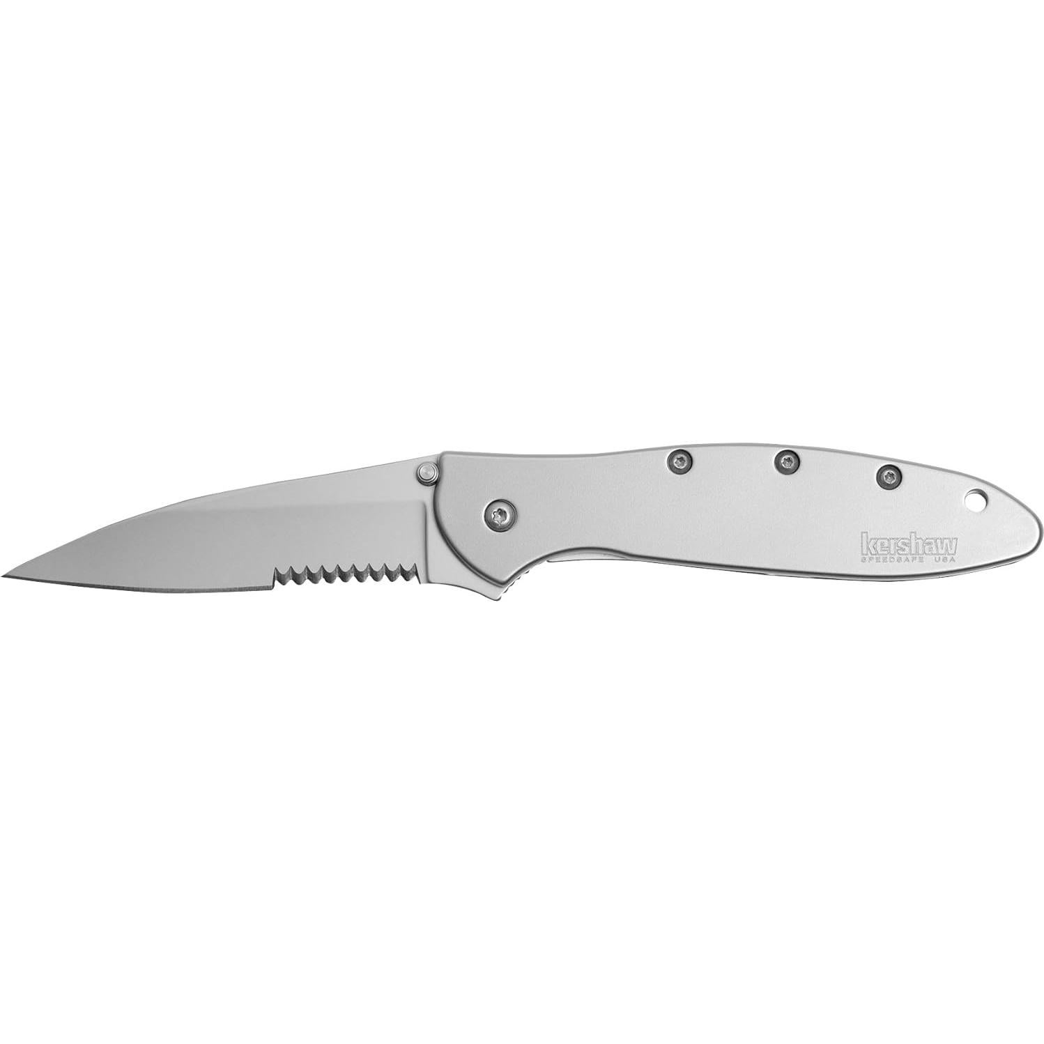 Cuchillo de Bolsillo Kershaw Leek Negro Serrado 7.62cm EDC