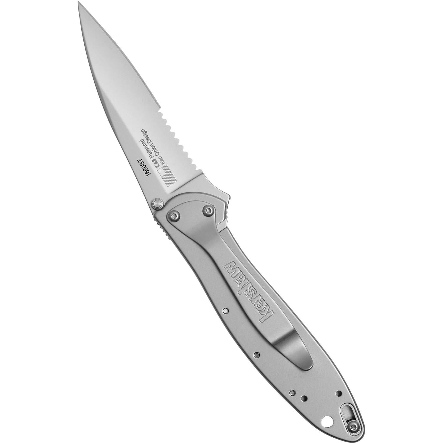 Cuchillo de Bolsillo Kershaw Leek Negro Serrado 7.62cm EDC