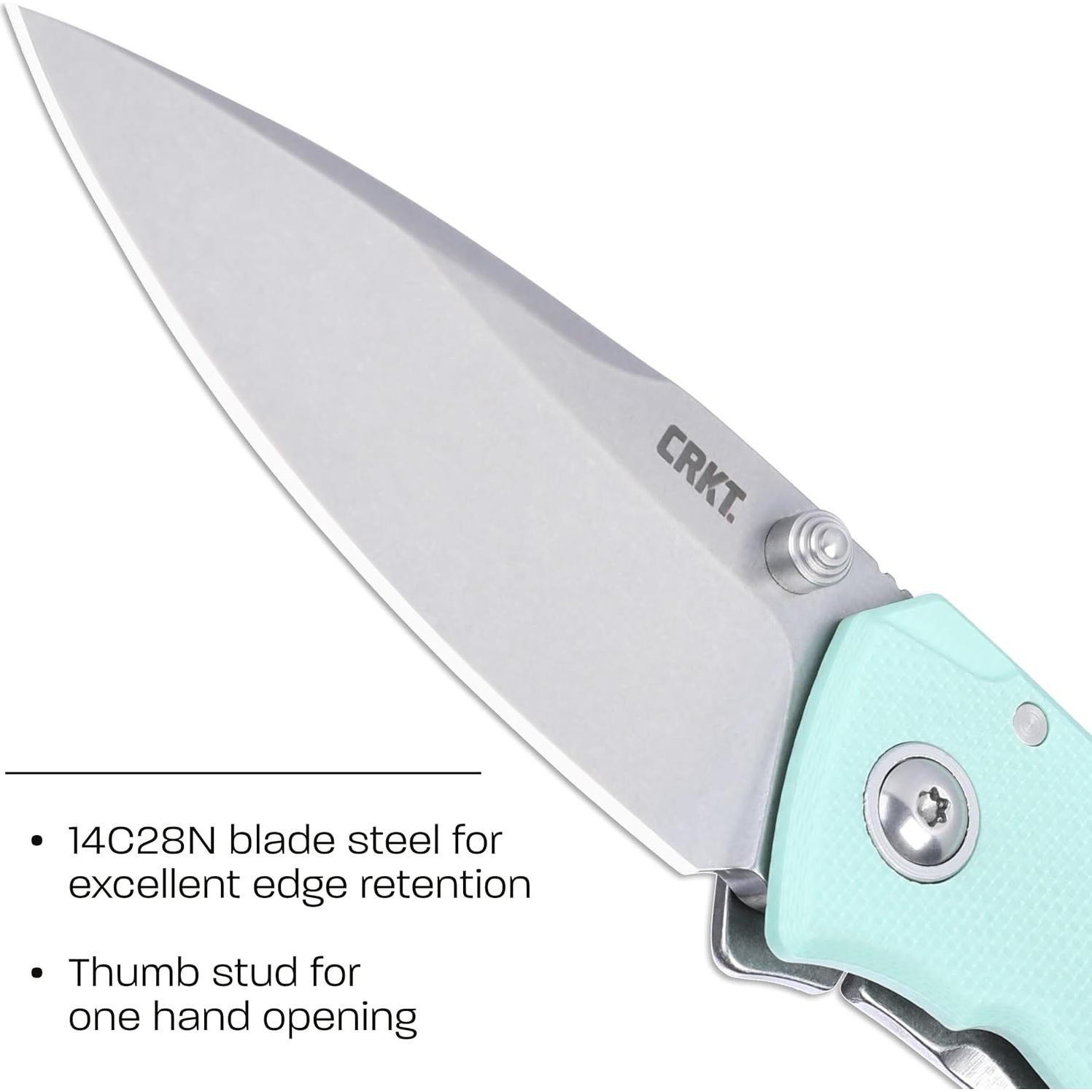 Cuchillo Plegable CRKT Tuna Compact EDC Acero 14C28N Azul