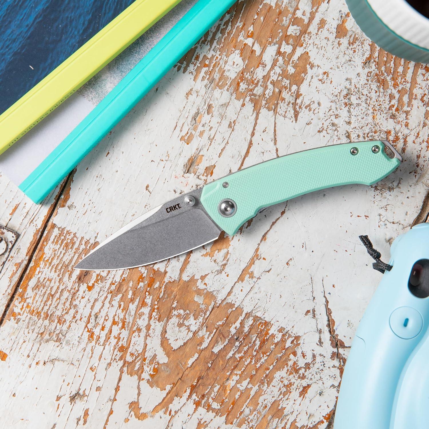 Cuchillo Plegable CRKT Tuna Compact EDC Acero 14C28N Azul