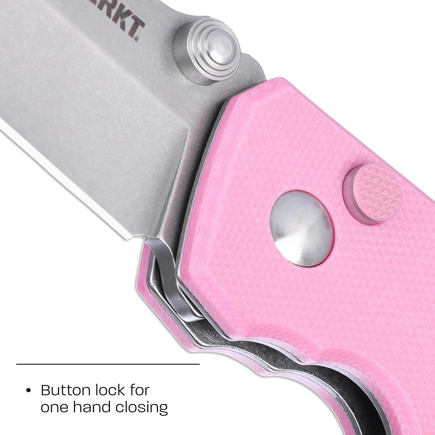 Cuchillo Plegable CRKT Squid EDC Rosa 14C28N 5.76cm