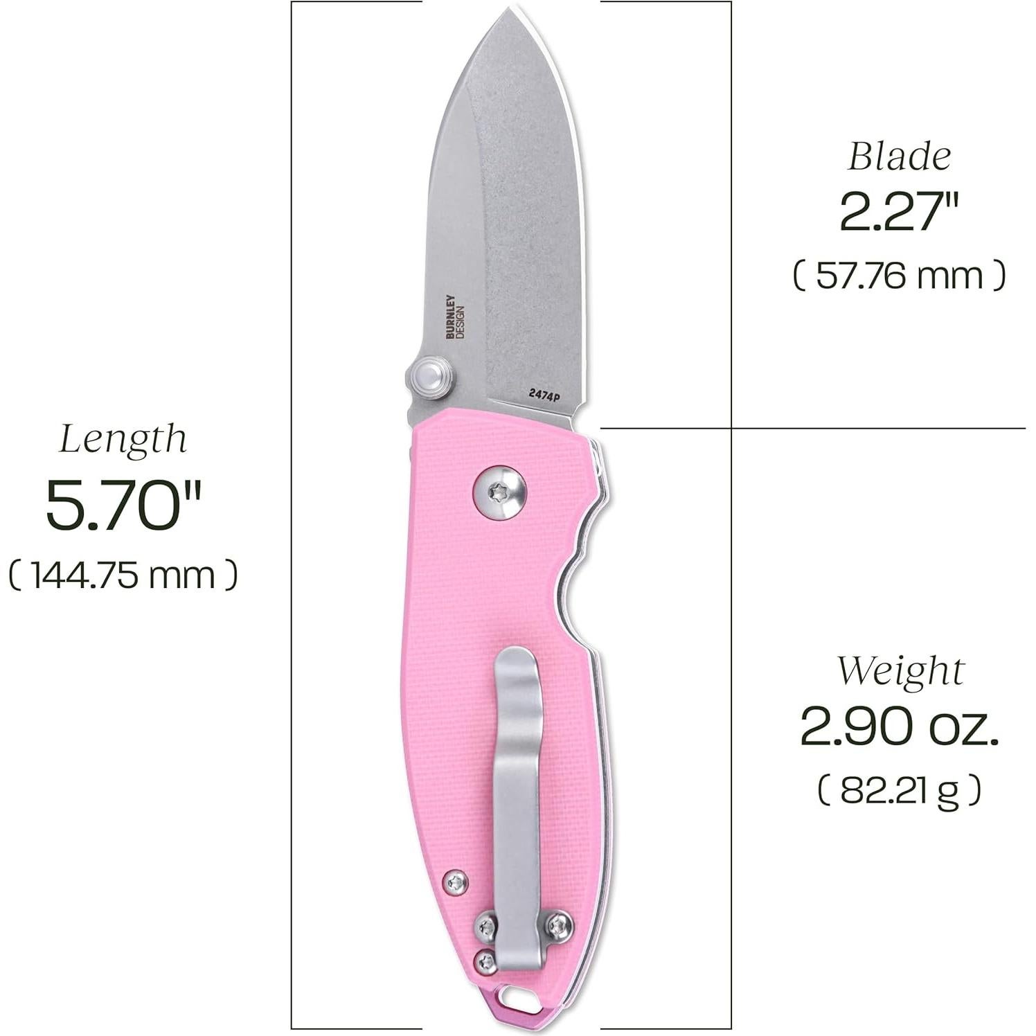Cuchillo Plegable CRKT Squid EDC Rosa 14C28N 5.76cm