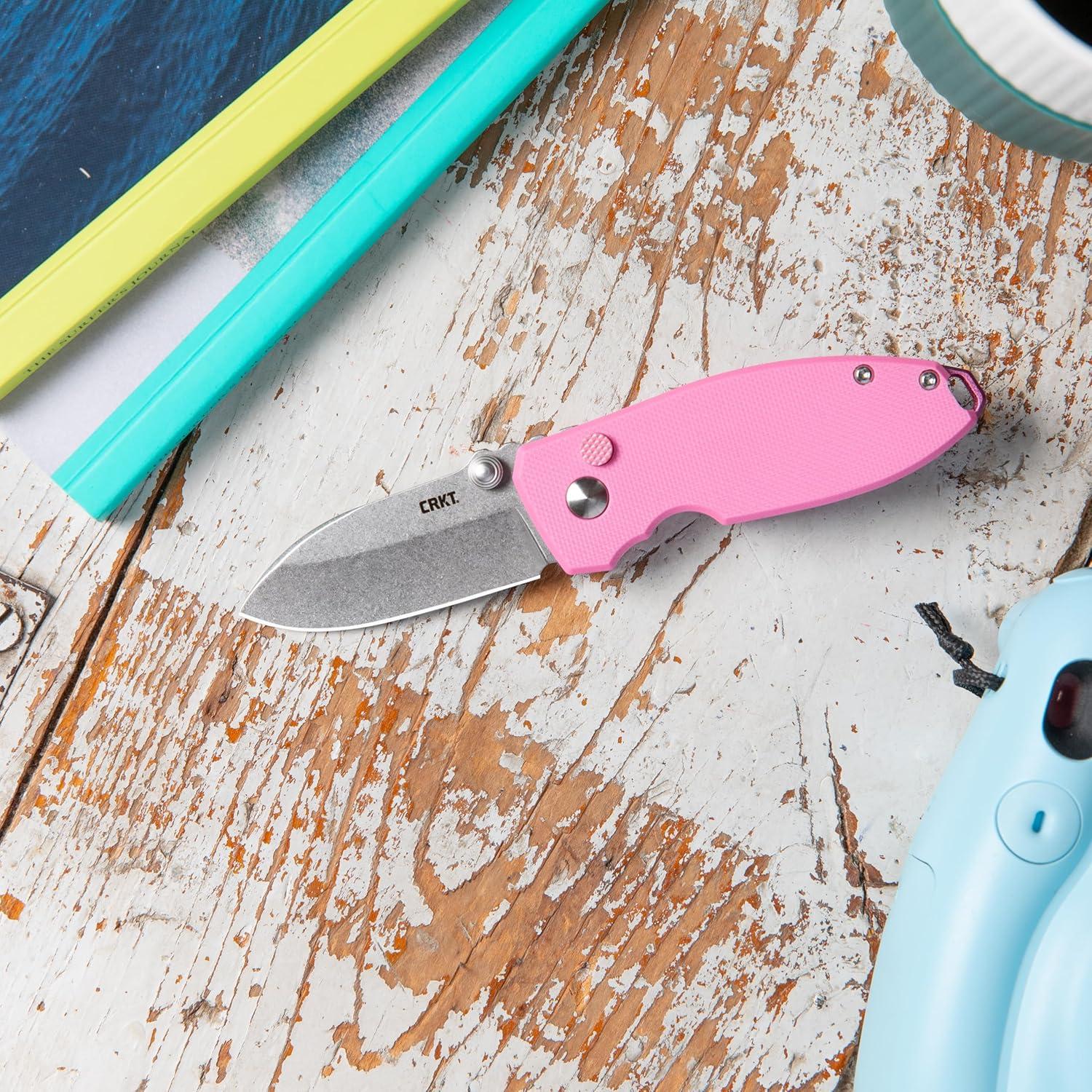 Cuchillo Plegable CRKT Squid EDC Rosa 14C28N 5.76cm