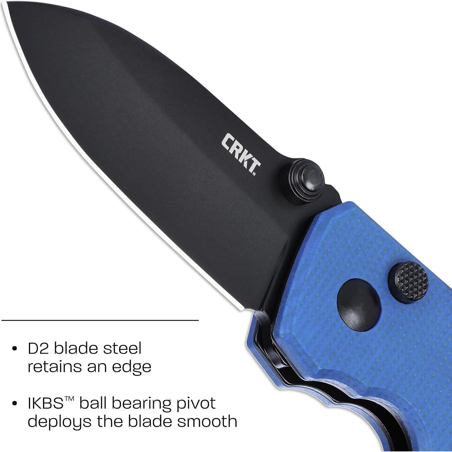 Cuchillo Plegable CRKT Squid EDC Acero D2 Mango Micarta Azul