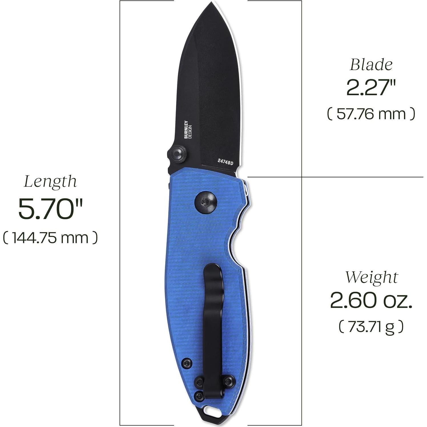 Cuchillo Plegable CRKT Squid EDC Acero D2 Mango Micarta Azul