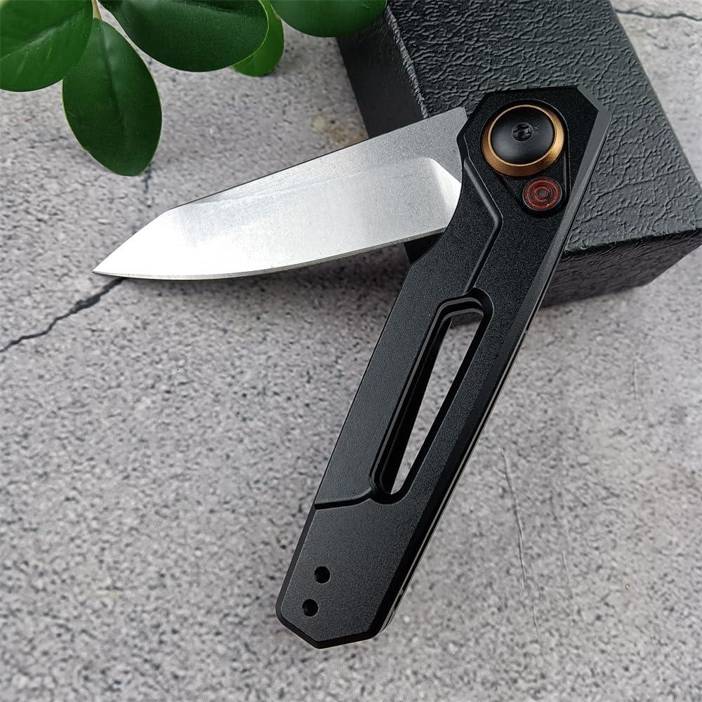 Cuchillo de bolsillo plegable Genérico 16.99 cm EDC aluminio negro