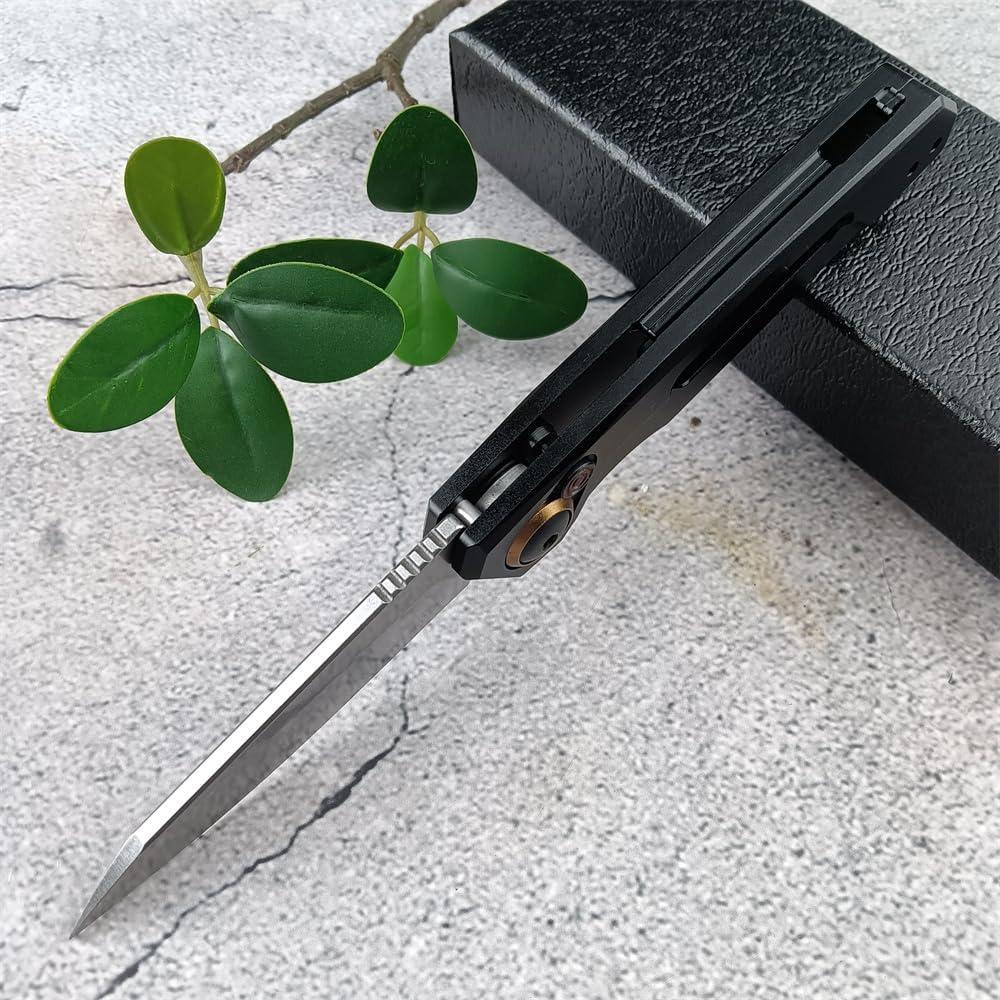 Cuchillo de bolsillo plegable Genérico 16.99 cm EDC aluminio negro