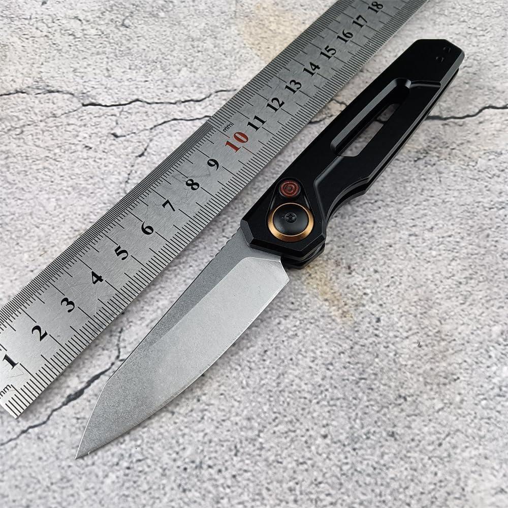 Cuchillo de bolsillo plegable Genérico 16.99 cm EDC aluminio negro