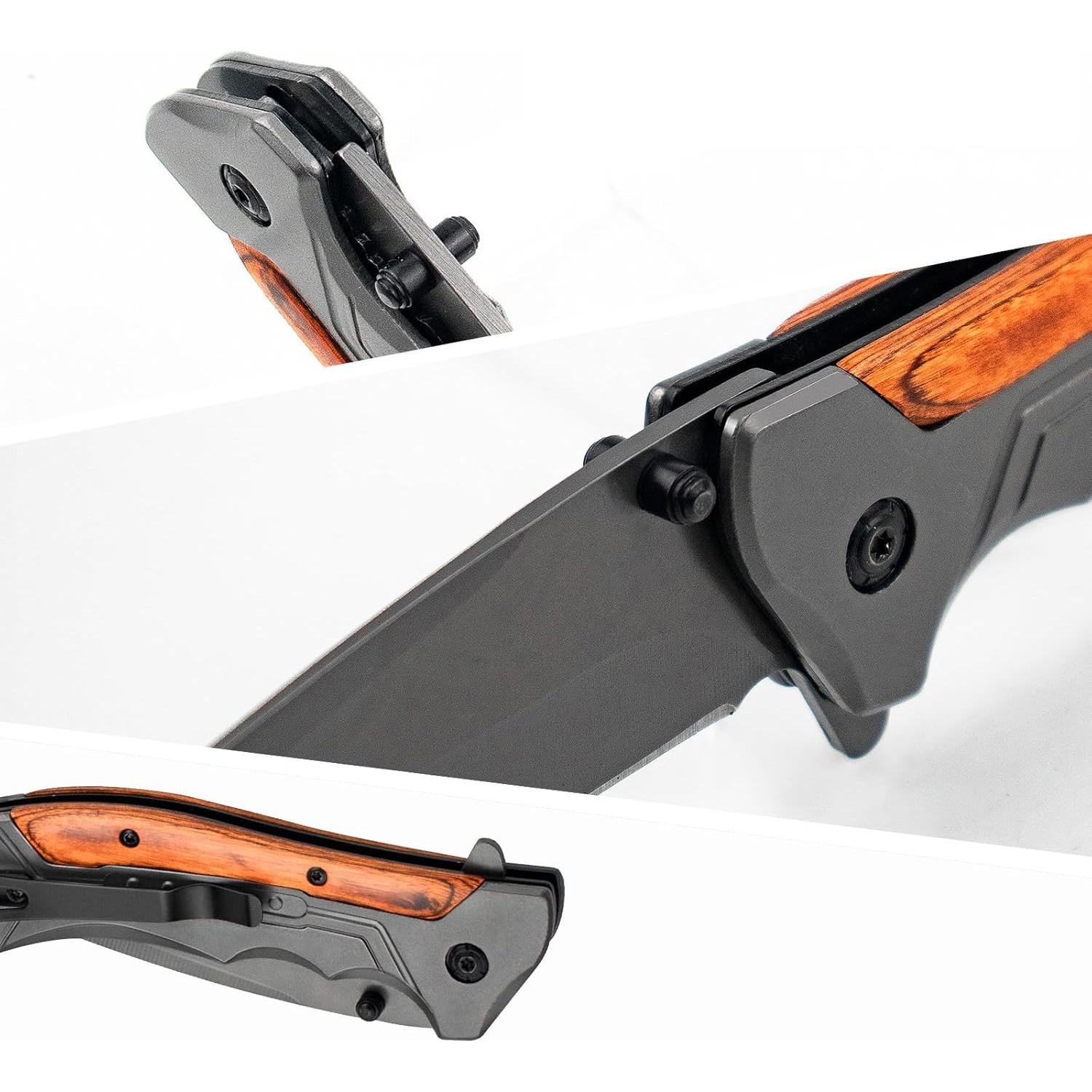 Cuchillo Plegable Milaloko MK5 de Acero Inoxidable para Camping y Pesca