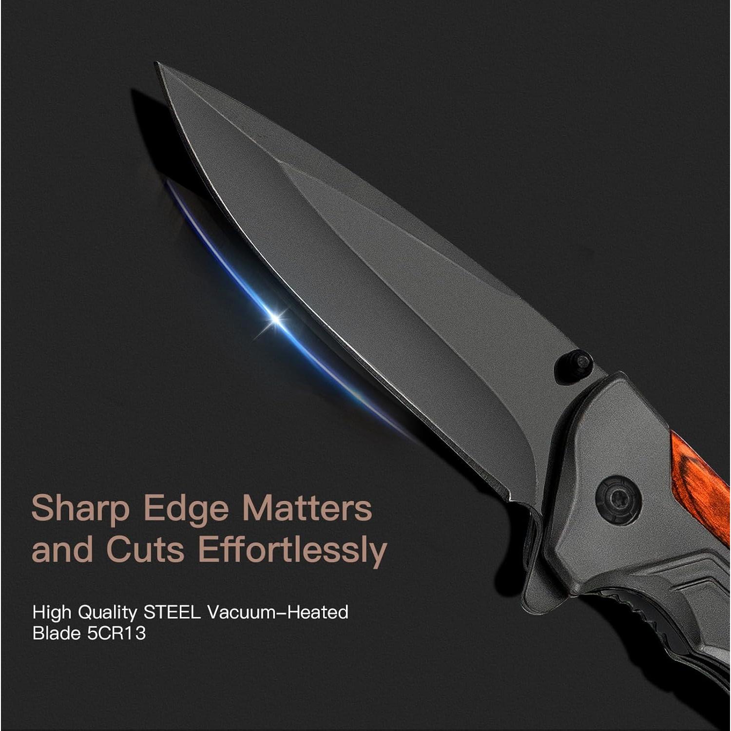 Cuchillo Plegable Milaloko MK5 de Acero Inoxidable para Camping y Pesca