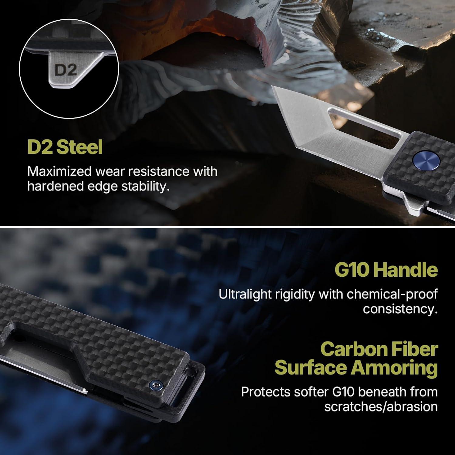 Cuchillo de bolsillo EDC Tops Home TH053, hoja Tanto 4.1 cm