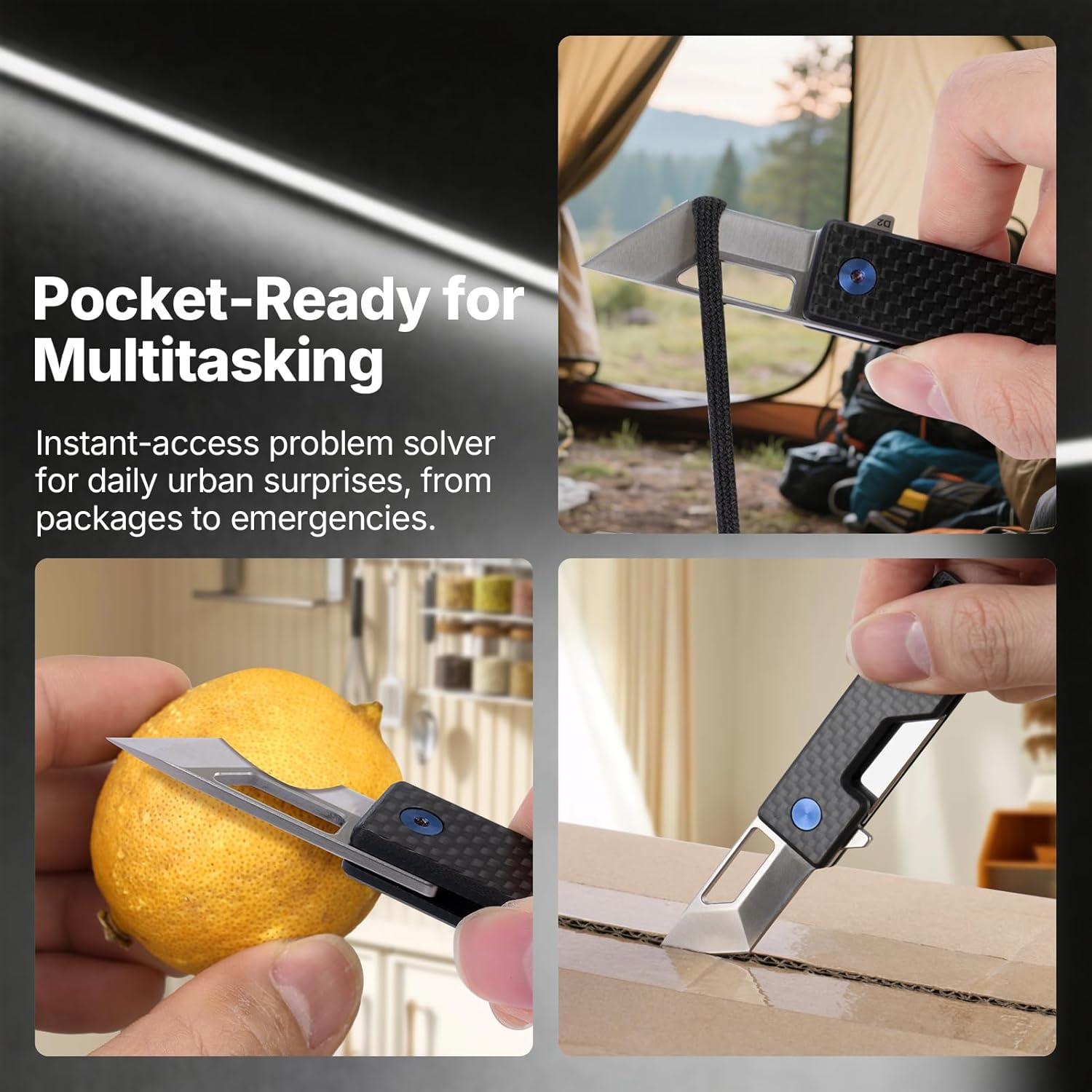 Cuchillo de bolsillo EDC Tops Home TH053, hoja Tanto 4.1 cm