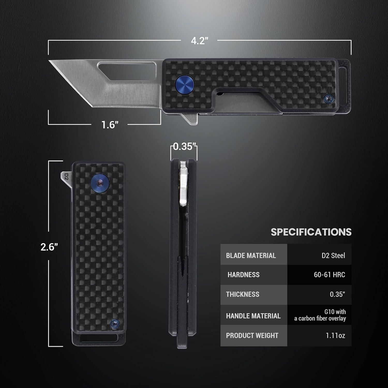 Cuchillo de bolsillo EDC Tops Home TH053, hoja Tanto 4.1 cm