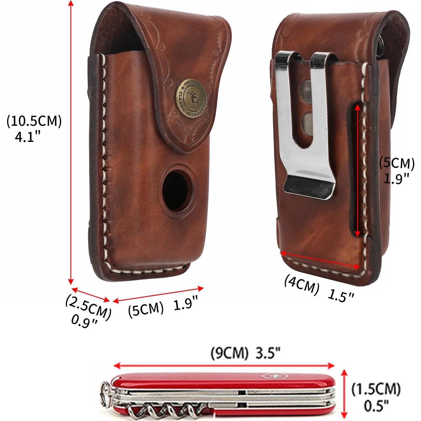 Funda de Cuchillo de Cuero Tourbon para Cinturón 10.4 cm