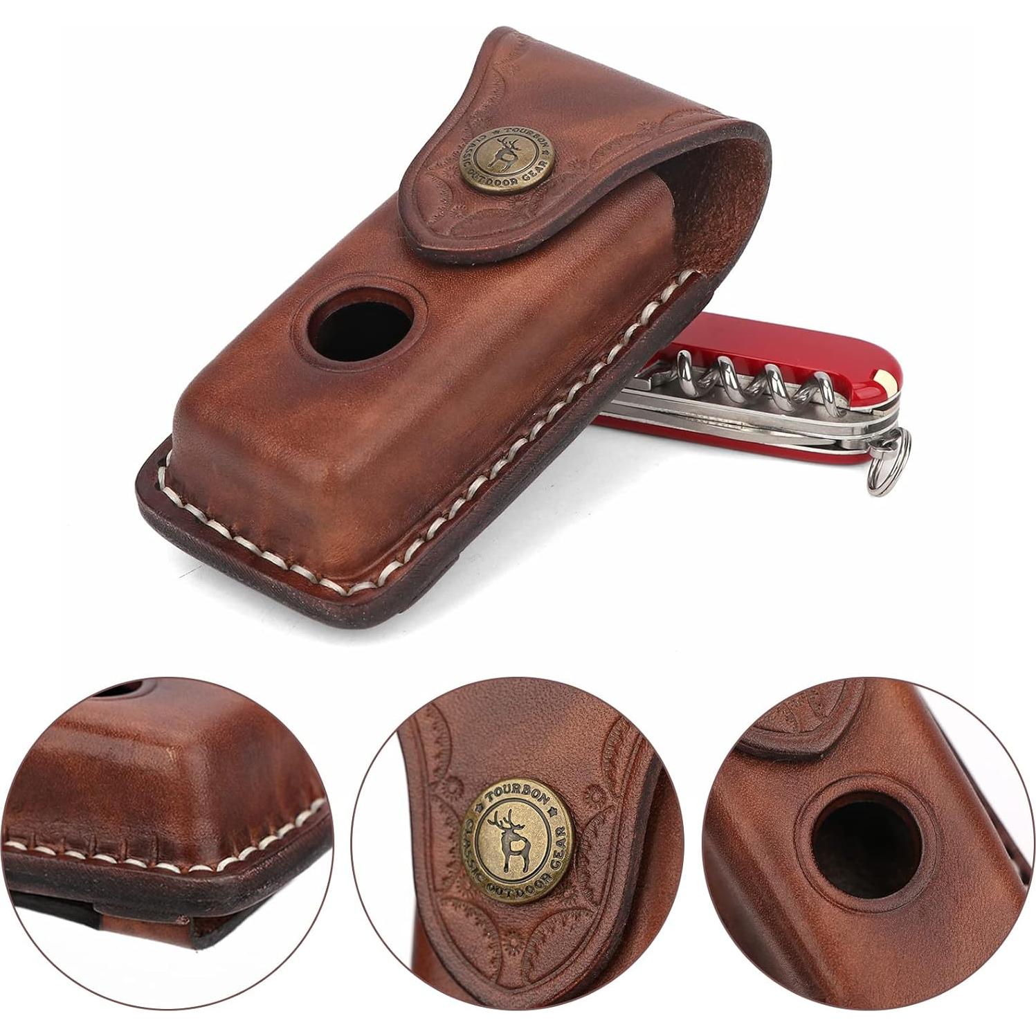 Funda de Cuchillo de Cuero Tourbon para Cinturón 10.4 cm