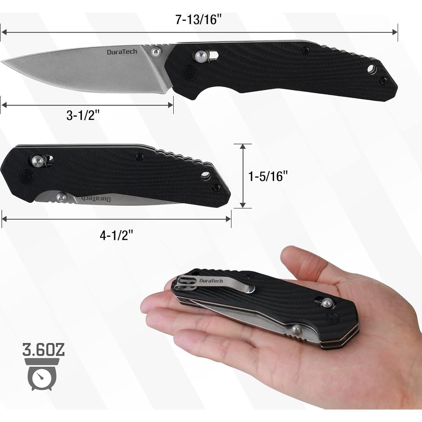 Cuchillo Plegable DURATECH EDC Acero Inoxidable 8CR13MOV