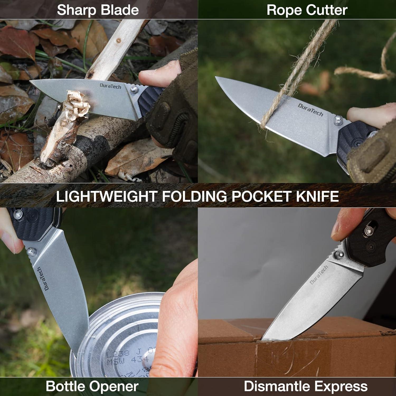 Cuchillo Plegable DURATECH EDC Acero Inoxidable 8CR13MOV