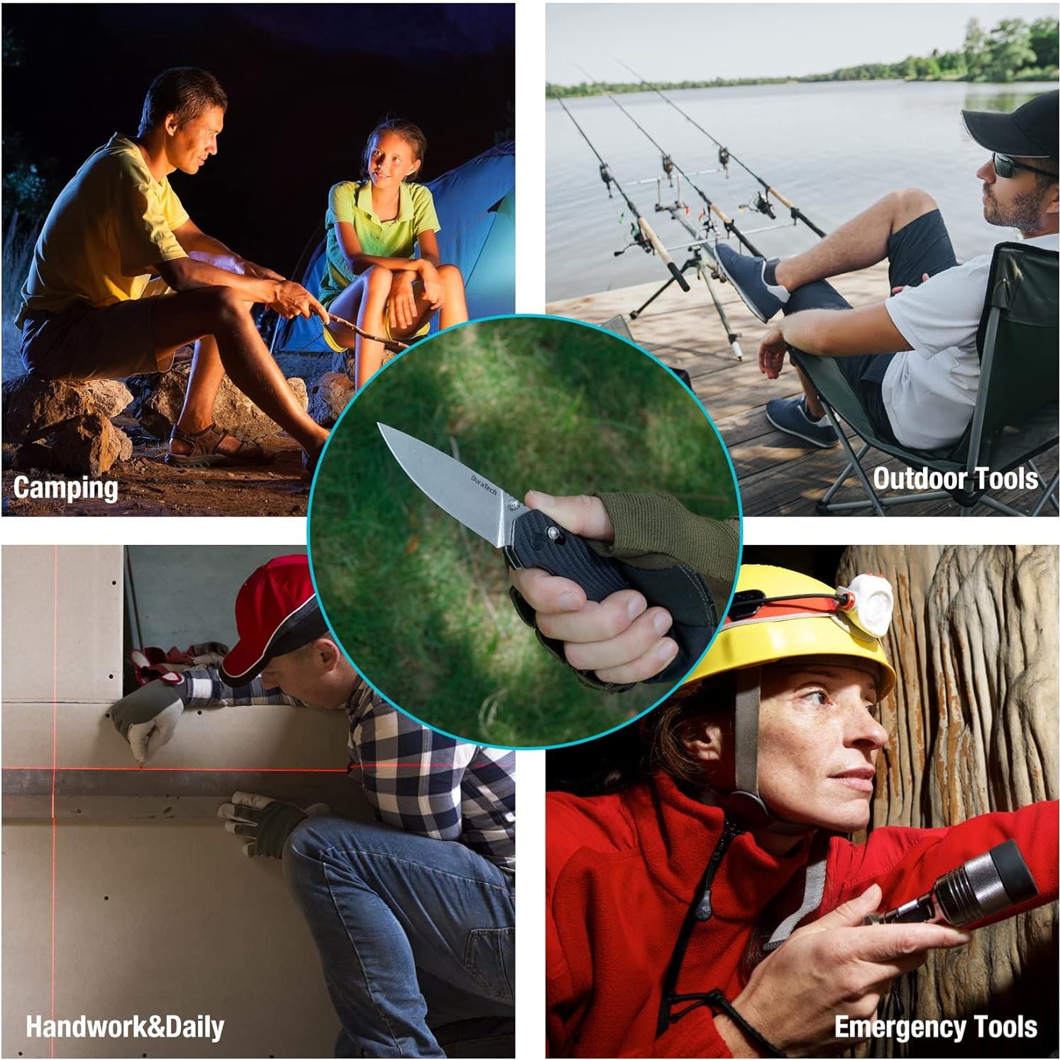 Cuchillo Plegable DURATECH EDC Acero Inoxidable 8CR13MOV