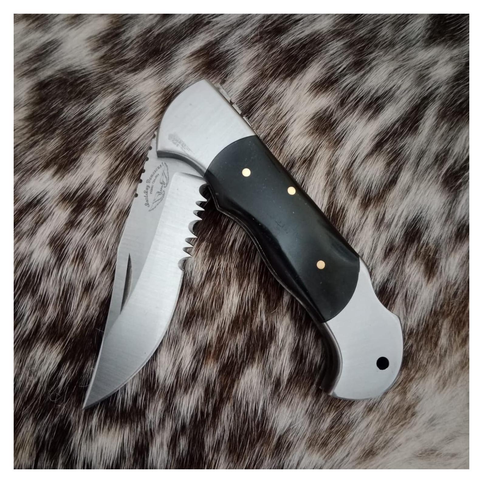 Cuchillo de Bolsillo Damasco Hecho a Mano Mejor.Comprar.Damasco1 19 cm