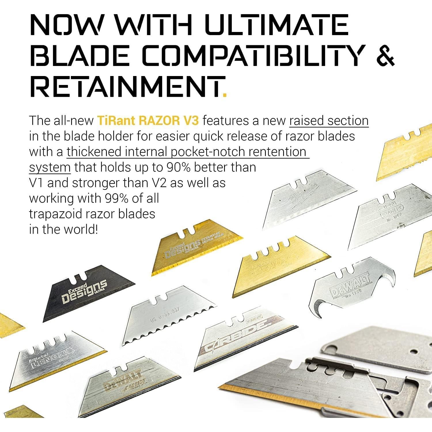 Cuchillo Utility TiRant RAZOR V3 Exceed Designs Titanio 6AL-4V