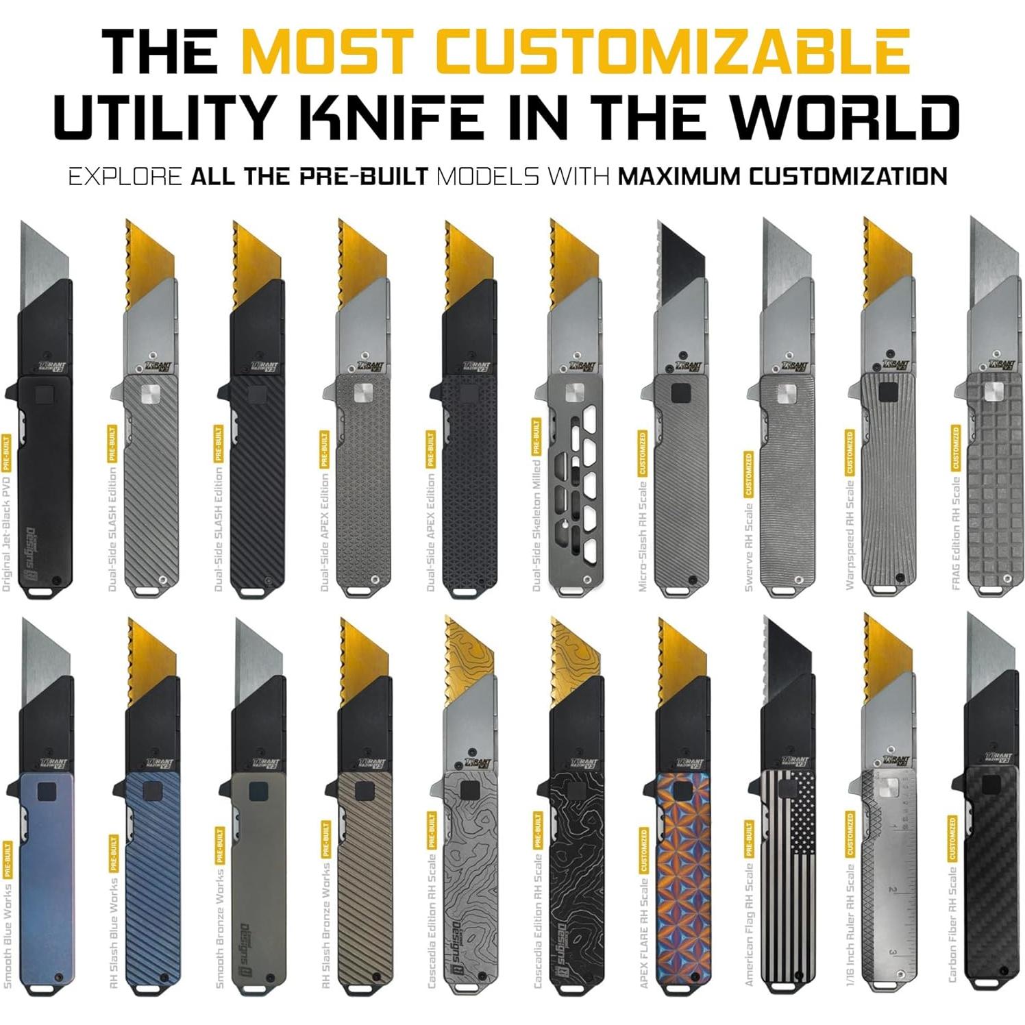 Cuchillo Utility TiRant RAZOR V3 Exceed Designs Titanio 6AL-4V